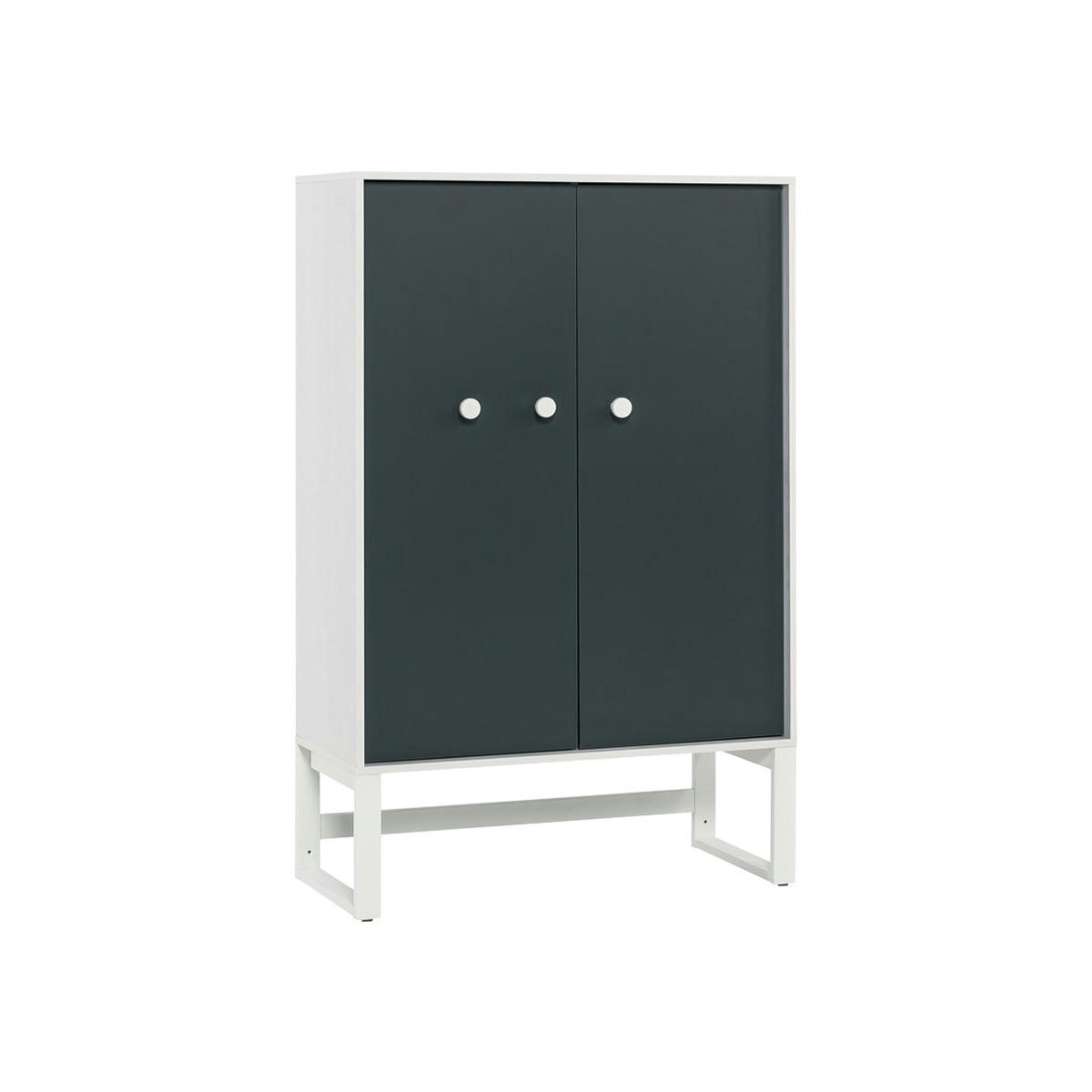 NEST - Petite armoire 2 portes blanc gris