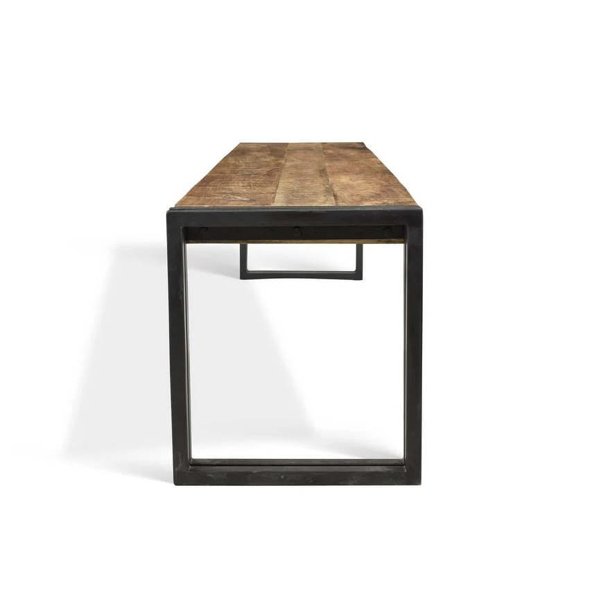 Timbergirl Handmade Reclaimed Wood and Metal Bench (India)