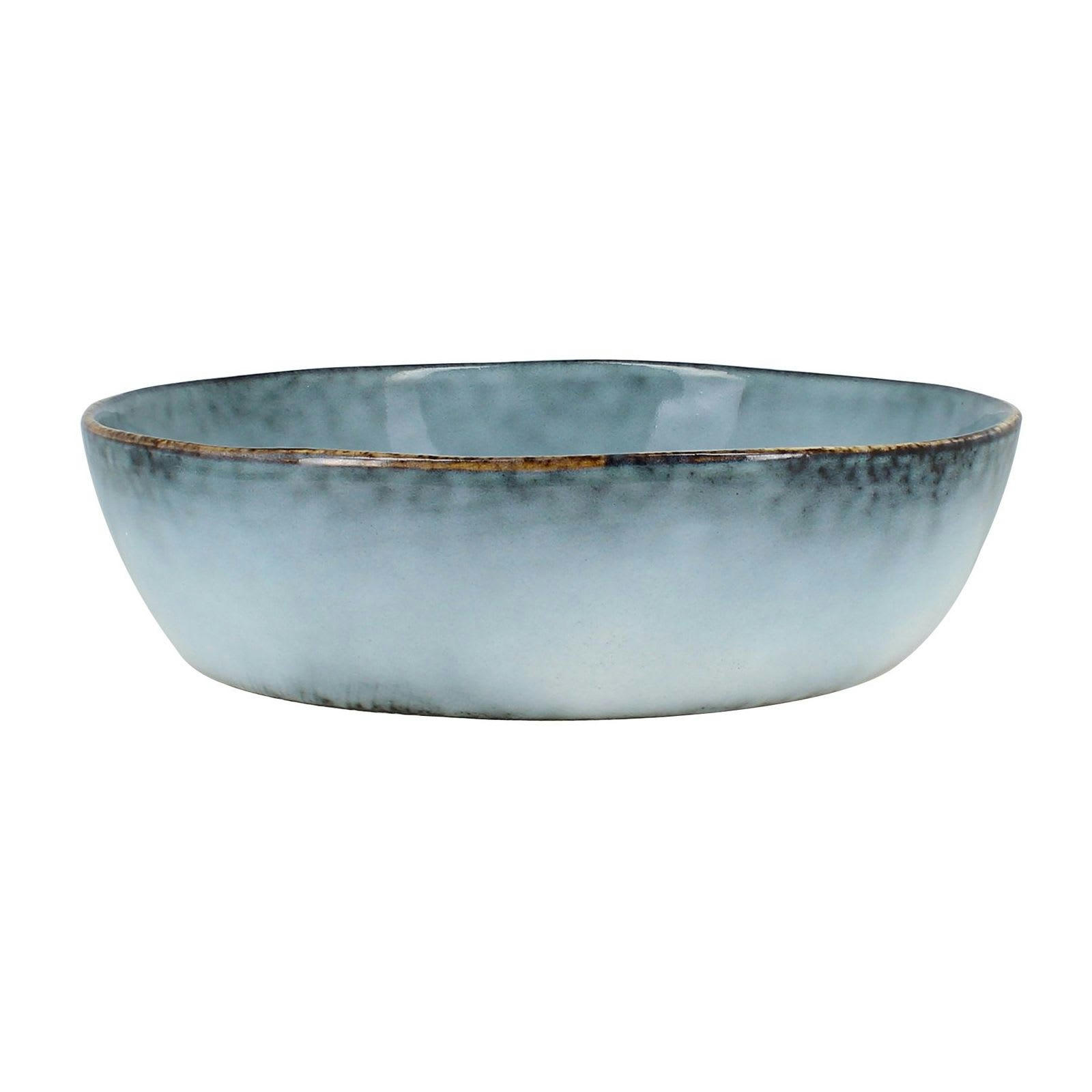 ARONAL - Lot de 6 assiettes coupes en grès bleu 15,5cm