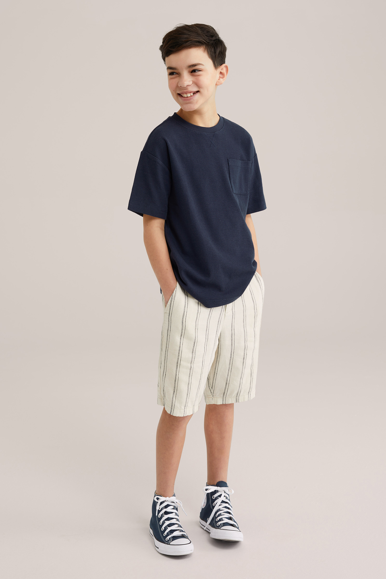 Jongens T-shirt met structuur en borstzak