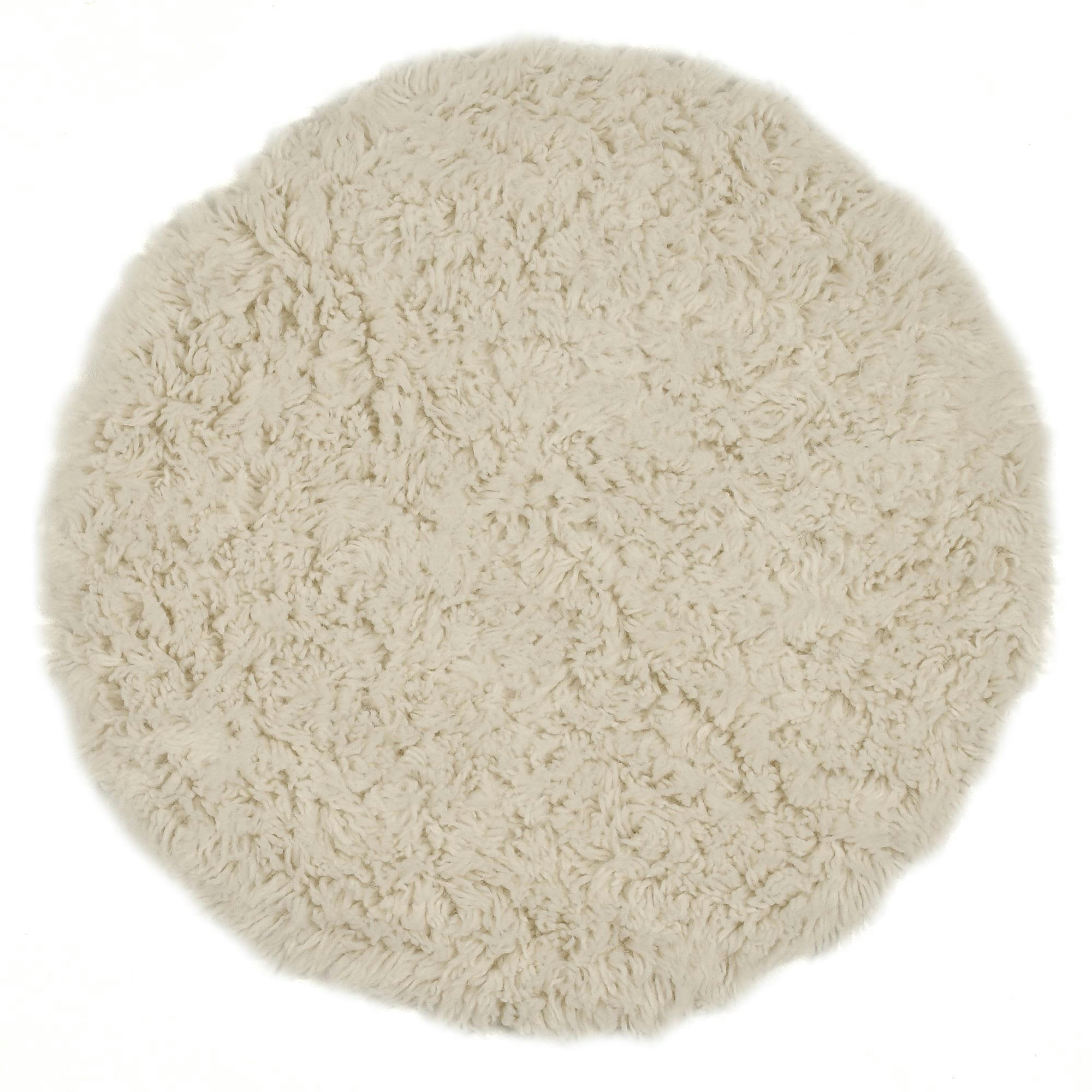 FLOKOS 1250 - Tapis tissé à la main en laine naturelle nature D100