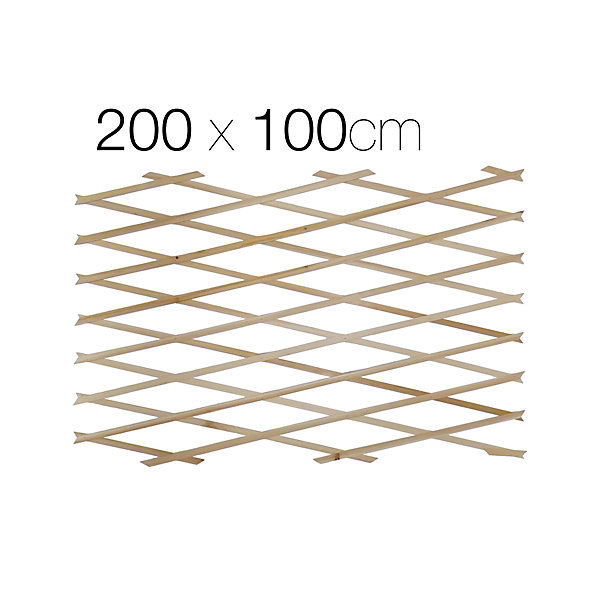 Lot de 3 clôture treillis extensibles en bois, panneaux pour plantes grimpantes, pour terrasse et jardin - L 200 x Largeur 100 cm