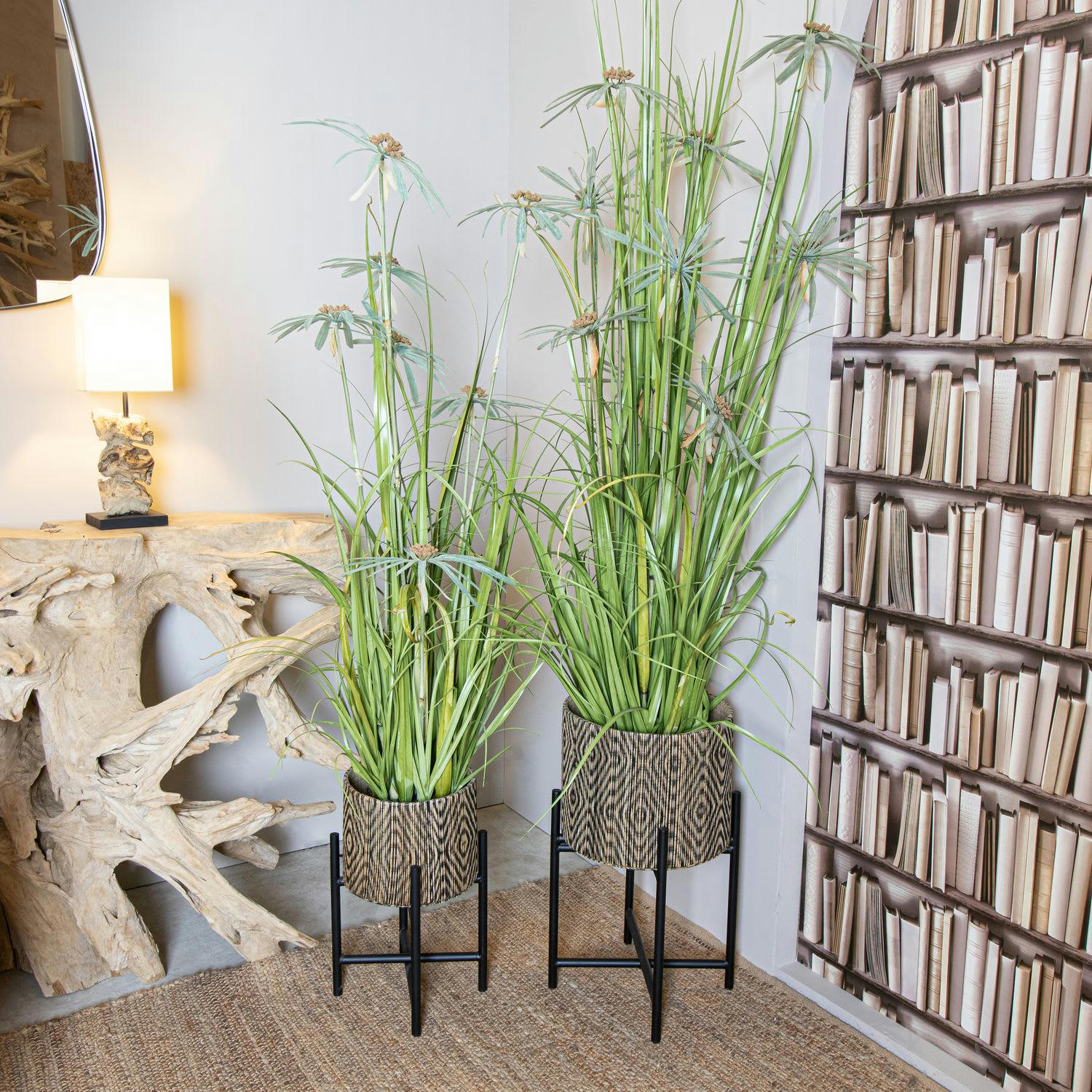 AQUAPLANTER - Plante graminée avec fleurs artificielle h150cm