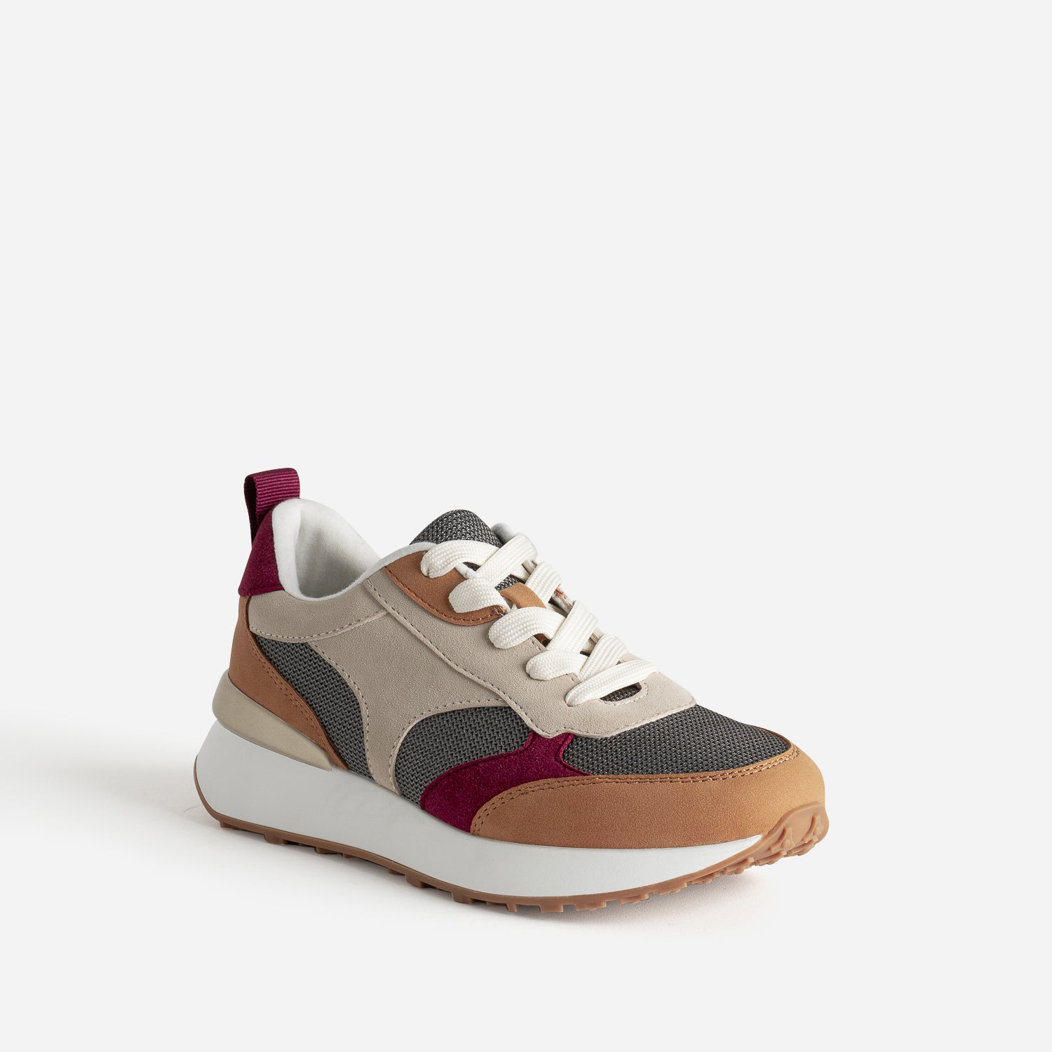 Tennis camel, bordeaux et beige semelle amovible