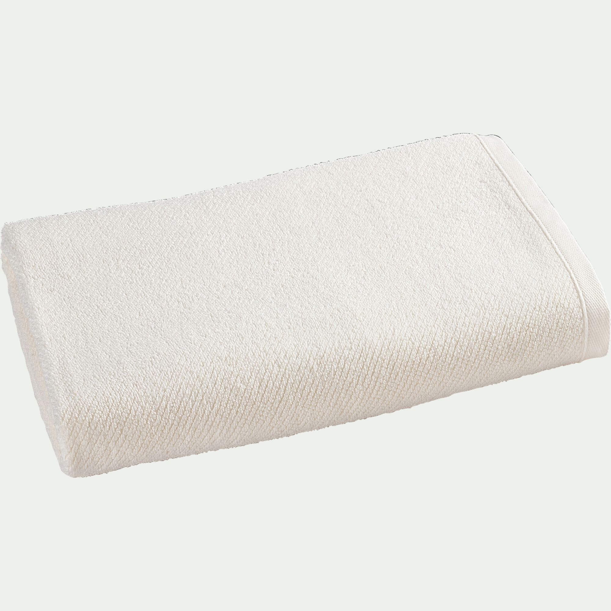 COLINE - Drap de douche en bouclettes de coton bio - blanc ventoux 70x130cm