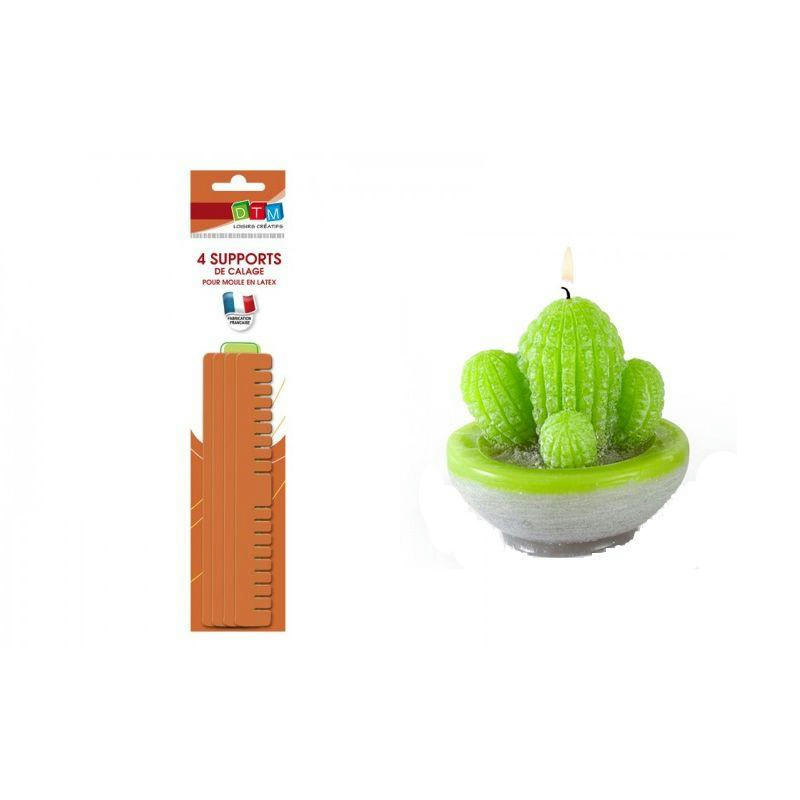 - Moule à bougie Cactus en latex + supports de calage