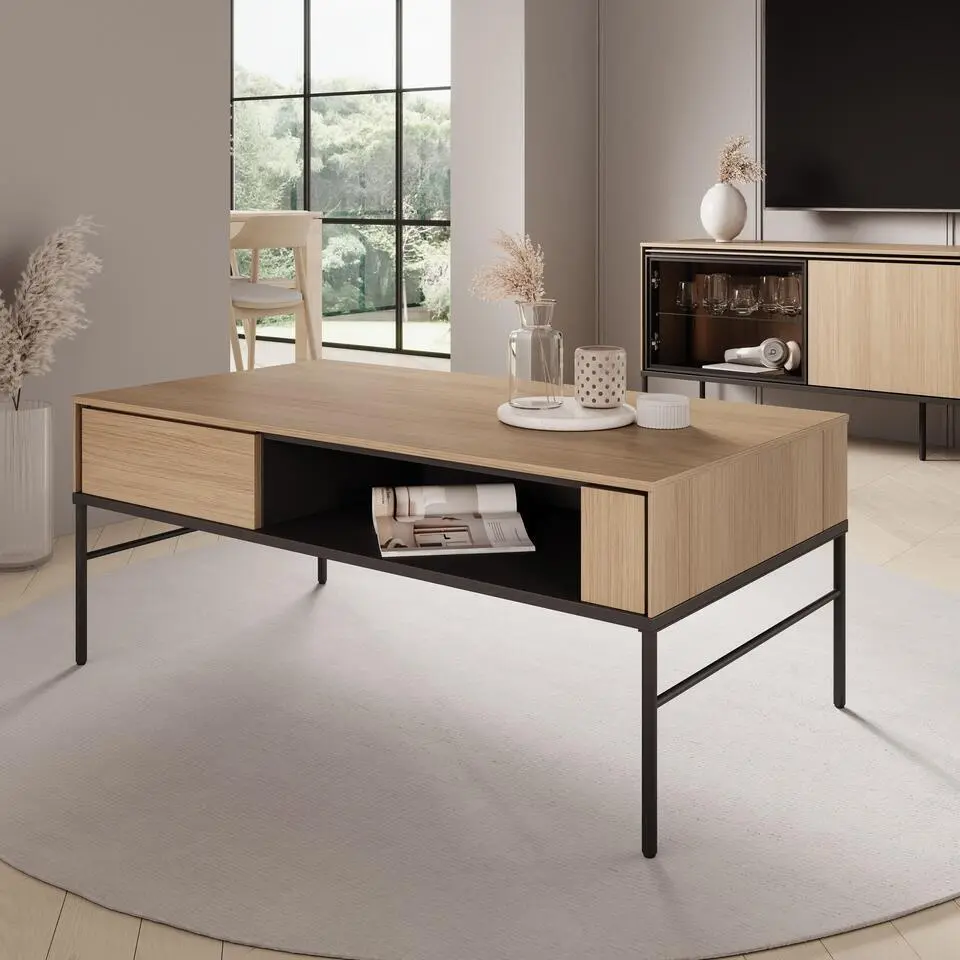 Meubella - Vicious - Salontafel - Eiken - 110x60x45 cm