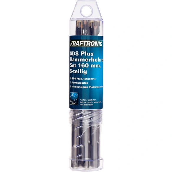 Hammerbohrer-Set »SDS Plus«, 5-tlg., 160mm, Ø 5-12 mm