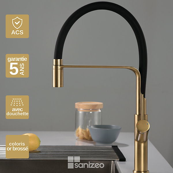 Mitigeur de Cuisine avec Douchette SENA Or Brossé - GCE022/OC IMEX PRODUCTS