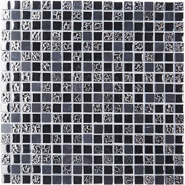 Mosaïque Pierre / Verre - Black - 1.5 x 1.5 cm