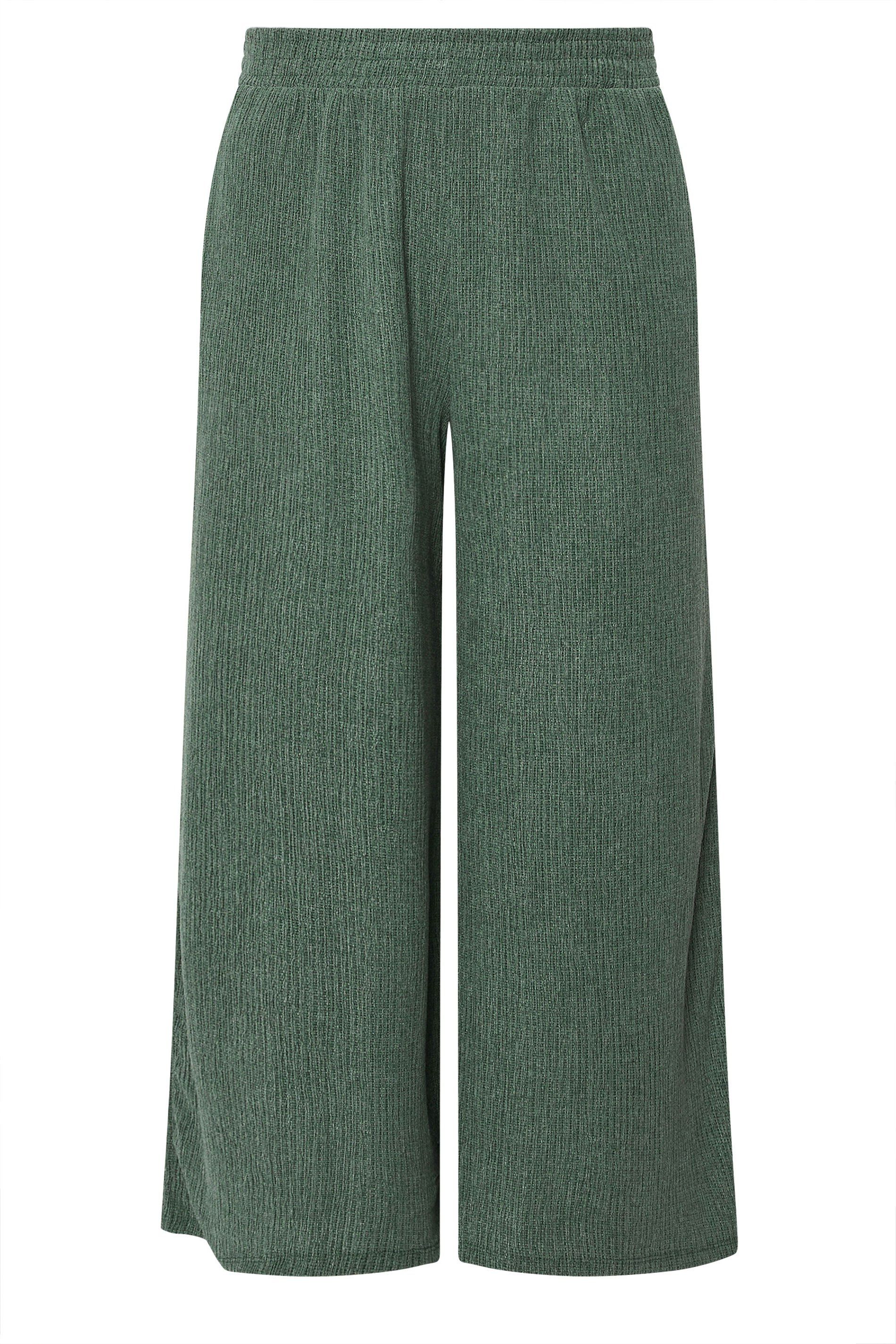 Yours Textured Wide Leg Trousers