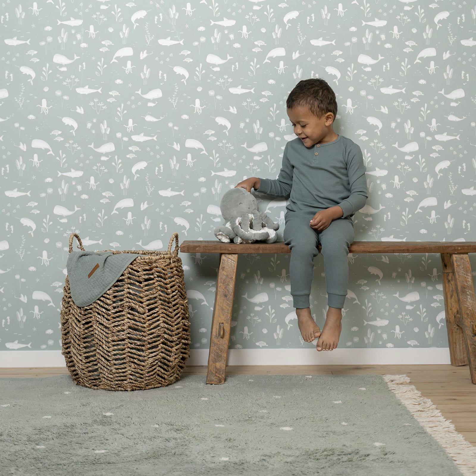 - papier peint océan vert 1000 x 53cm