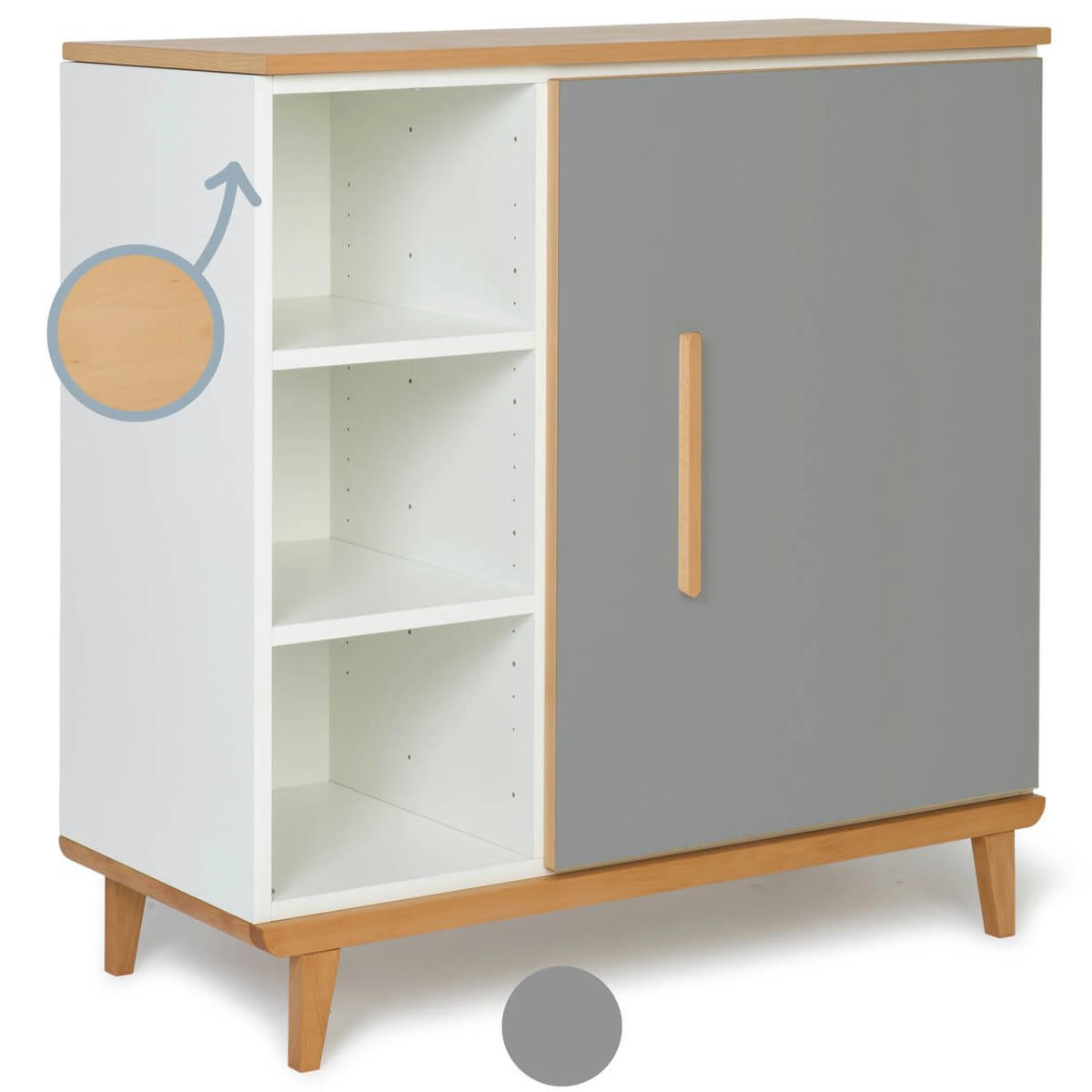 NADO - Commode 1 porte gris ardoise