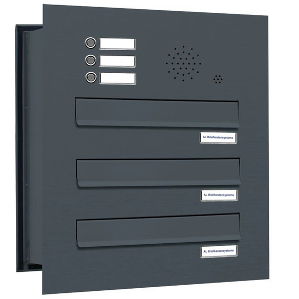 Briefkasten, Parteien: 3, Mauerdurchwurf, BxHxT: 38,5 x 46 x 48,0 cm