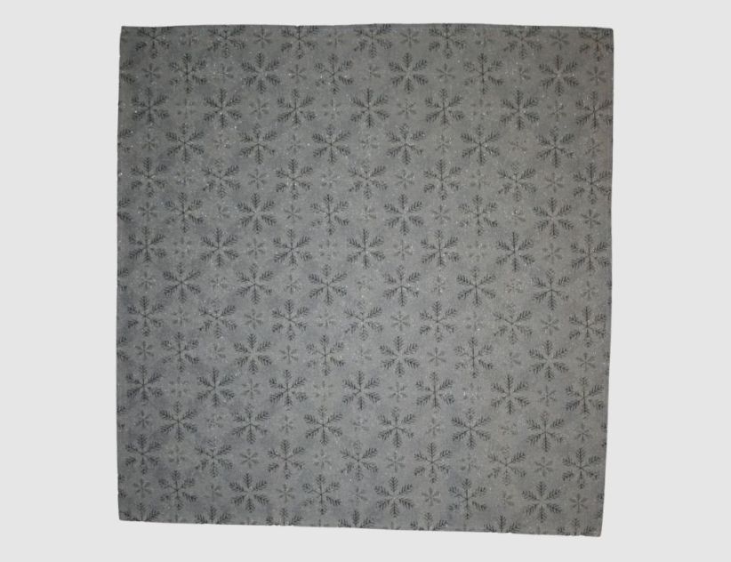 Tischdecke Weihnachten Schneeflocke Silber, Grau