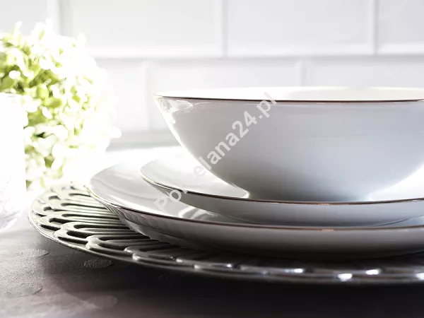 Komplet talerzy na 6 osób (18el) Waza - Modern Platynowa linia WA-08P