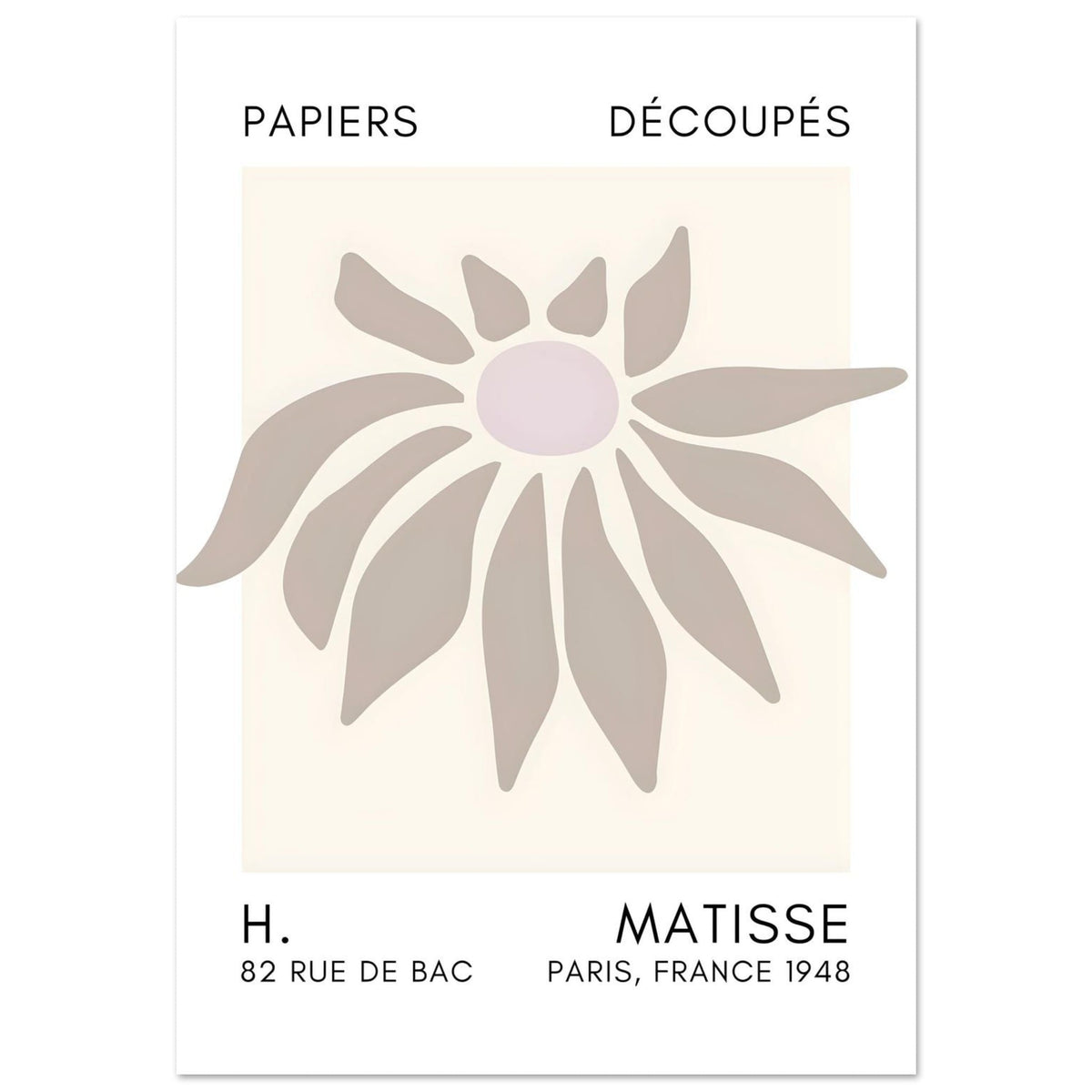 Artfulprints Poster Matisse – Deep sea dance grey  - 70x100 cm - Grijs