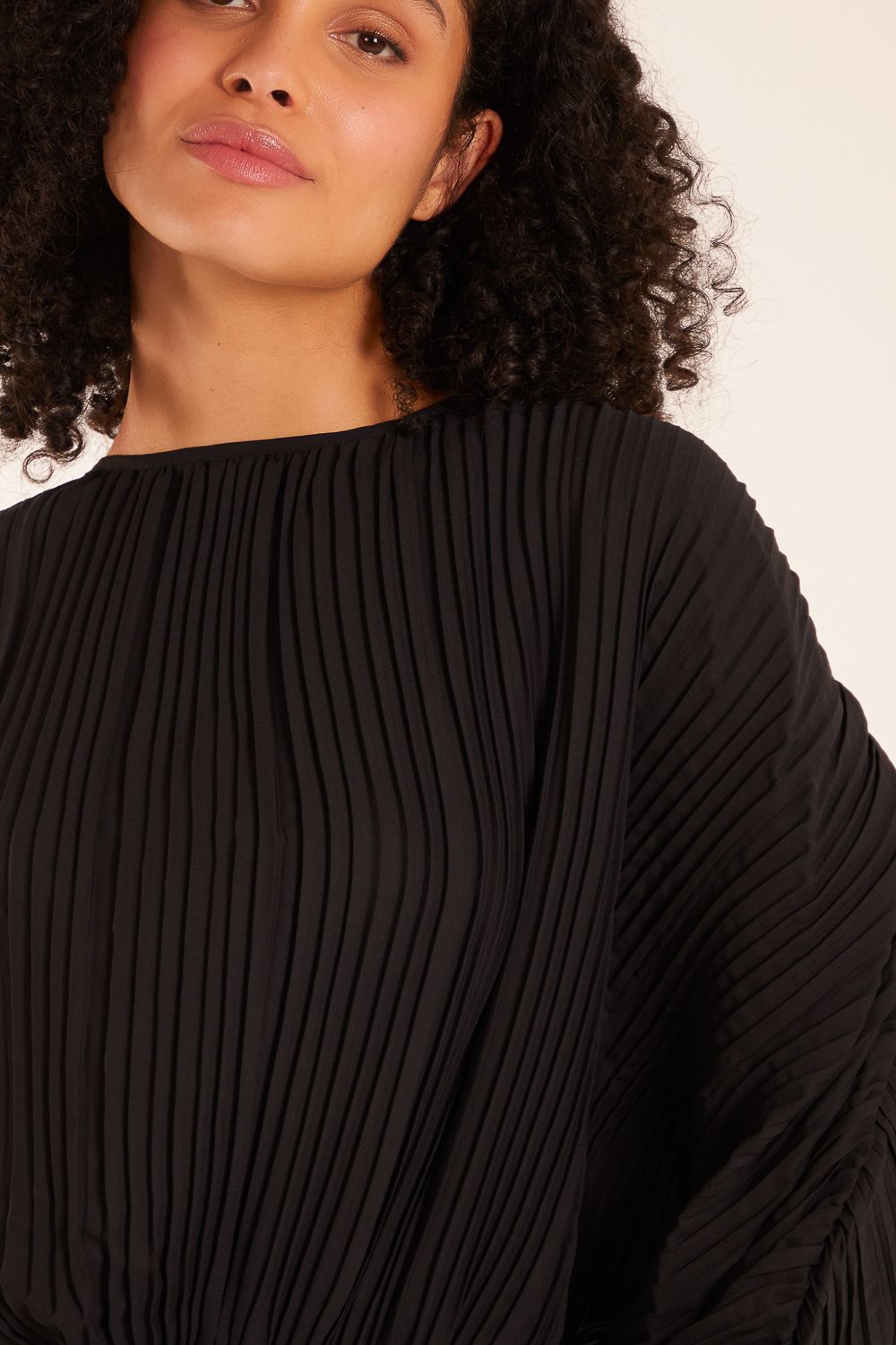 Blue Vanilla Long Sleeve Pleated Top