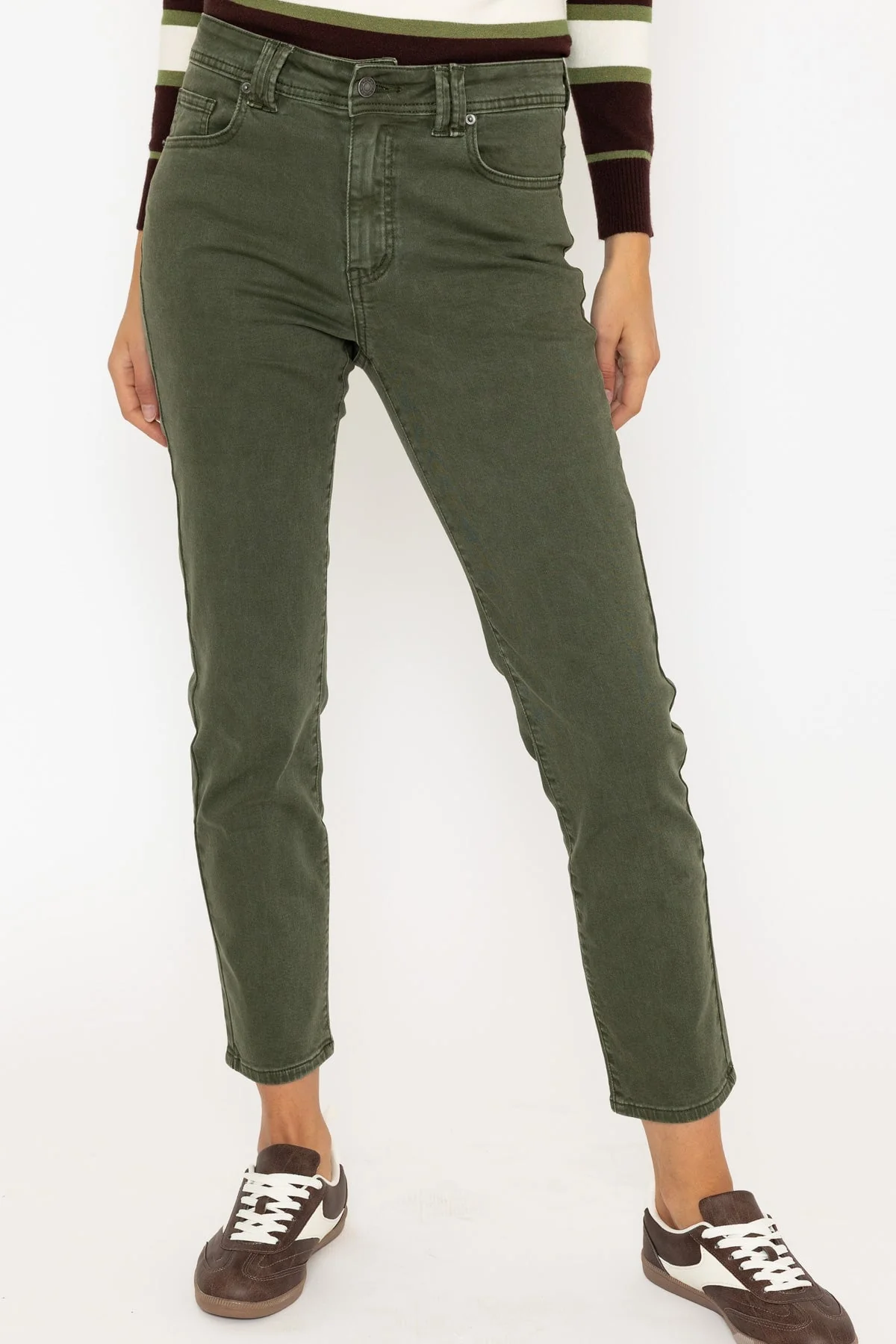 Celine Casual Jeans in Dark Olive