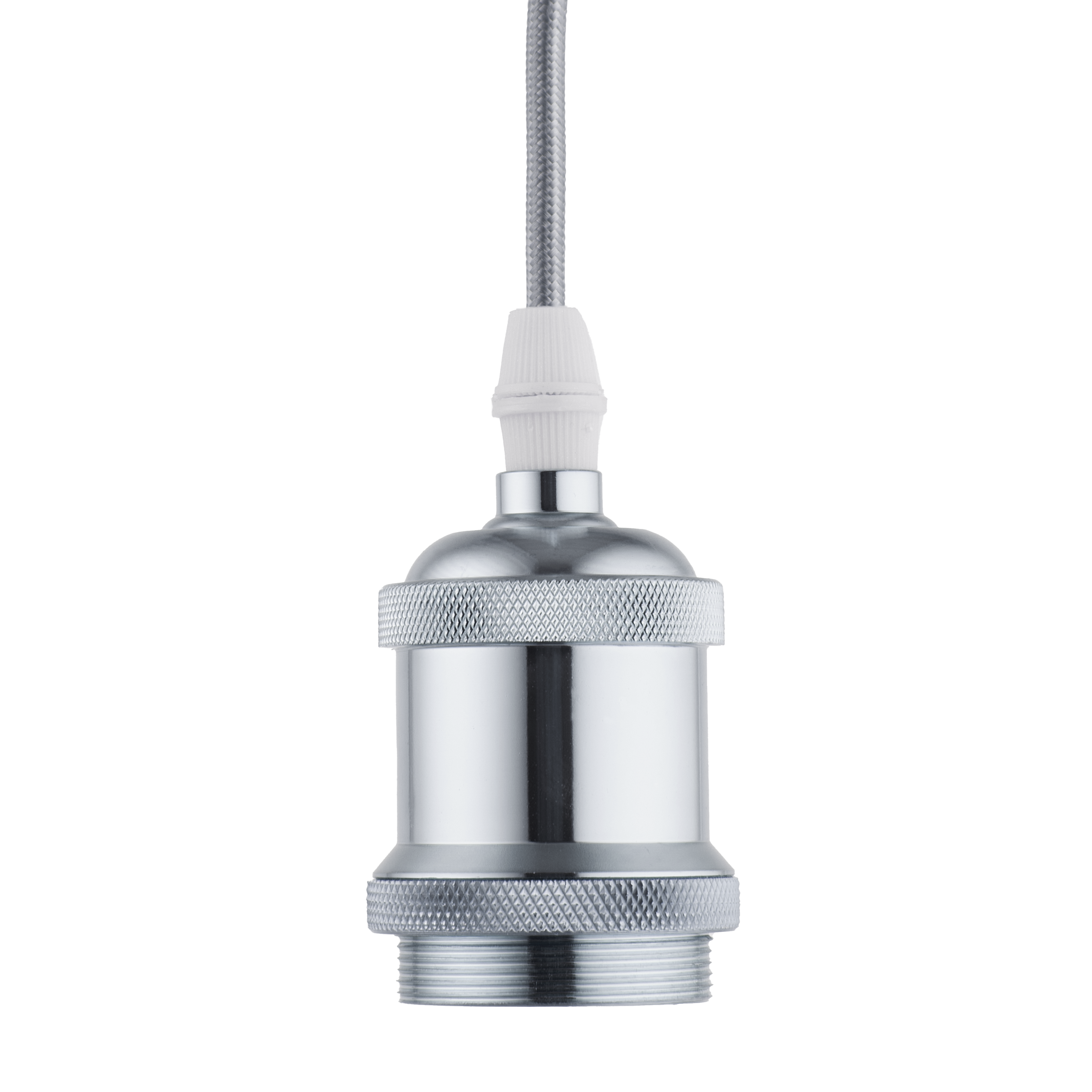Lighto | Pendel Chroom E27 Fitting | Vintage | 1.5m Snoer | Met Plafondkap