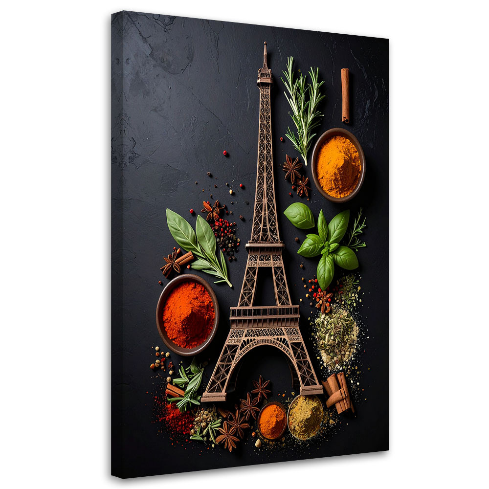 Obraz do kuchni restauracji baru jadalni, Wieża Eiffla Przyprawy 20x30