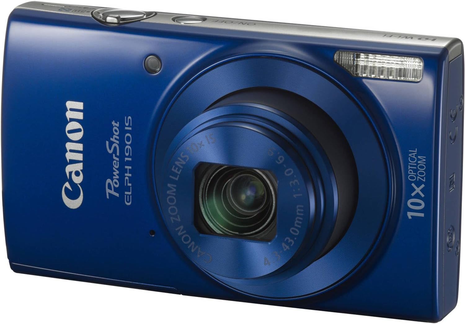Canon PowerShot ELPH 190 Digital Camera Bundle (Blue) Compact Point and Shoot with WiFi Optical Zoom | Portable Design for Travel Sharing and Everyday Photography with Case and 64GB Card