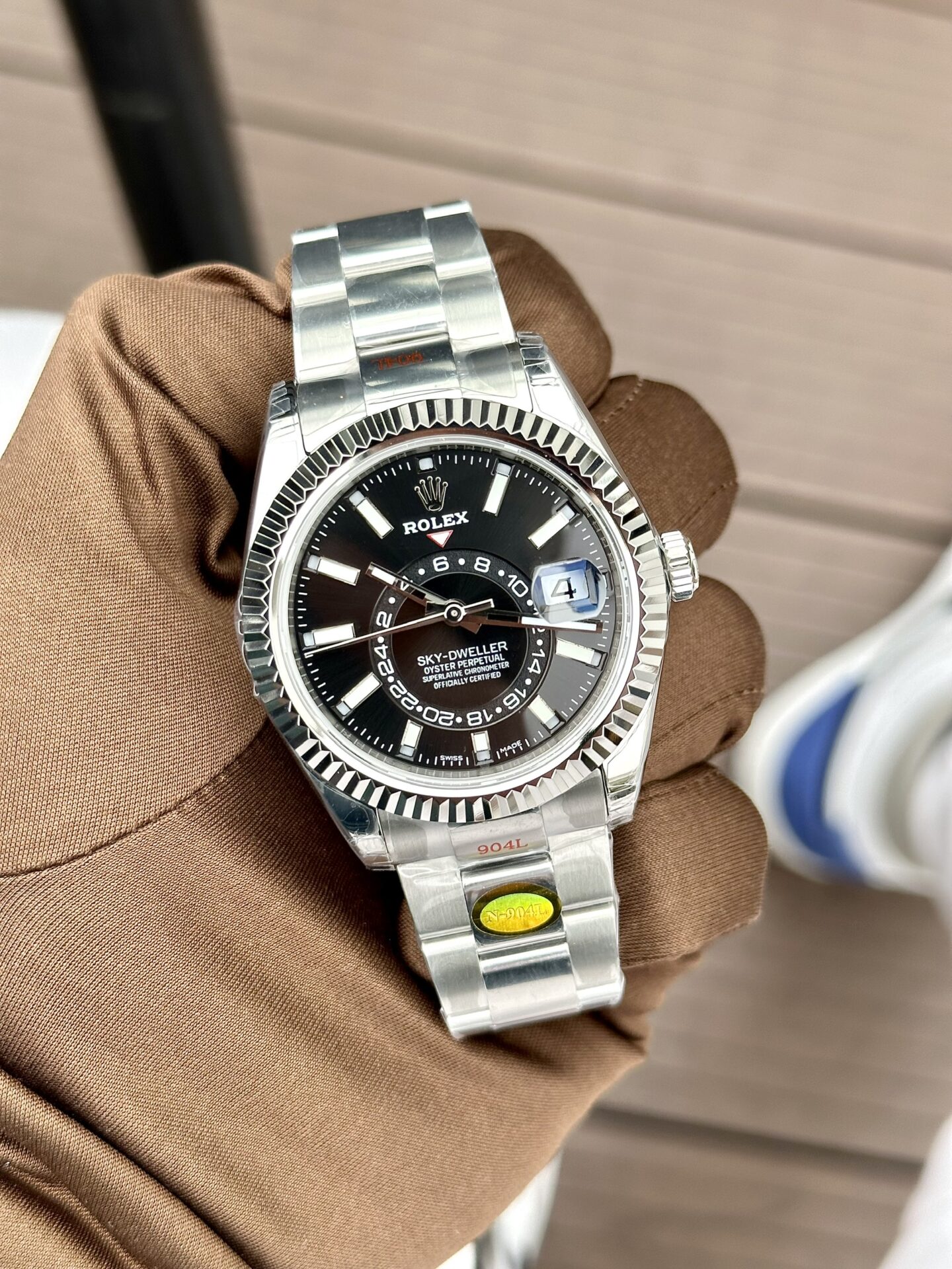 Rolex Sky-Dweller 316L Steel Black Dial 42mm Oyster NBF Replica