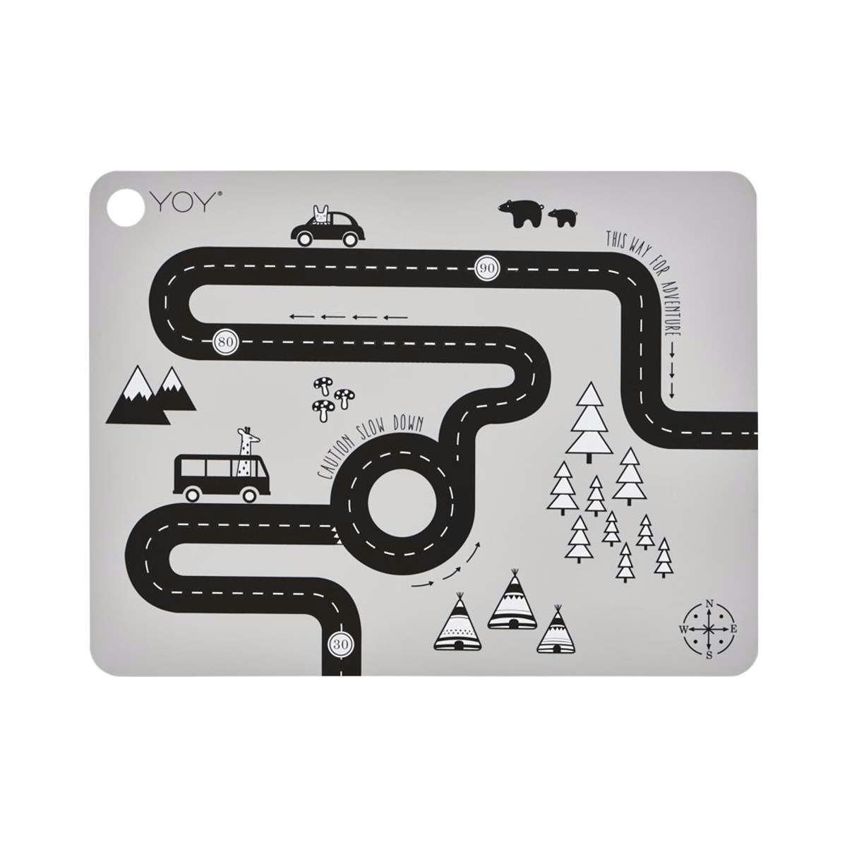 ADVENTURE - Set de table gris en silicone H0,15x34x45cm