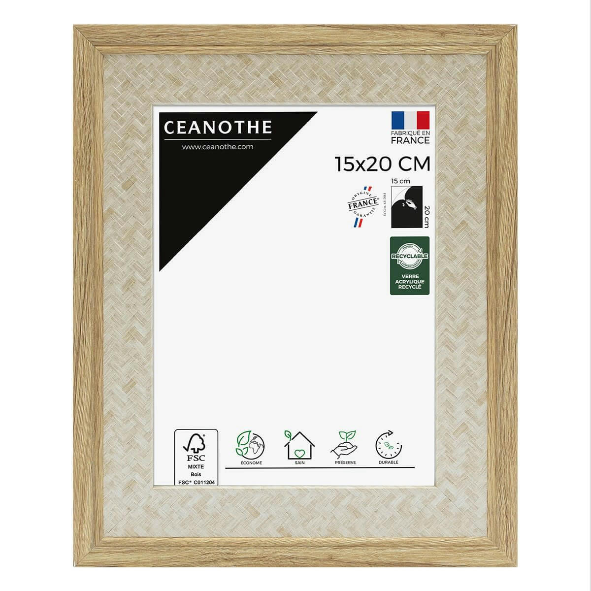 PALMA - Cadre photo bois 15x20 cm résine recyclée