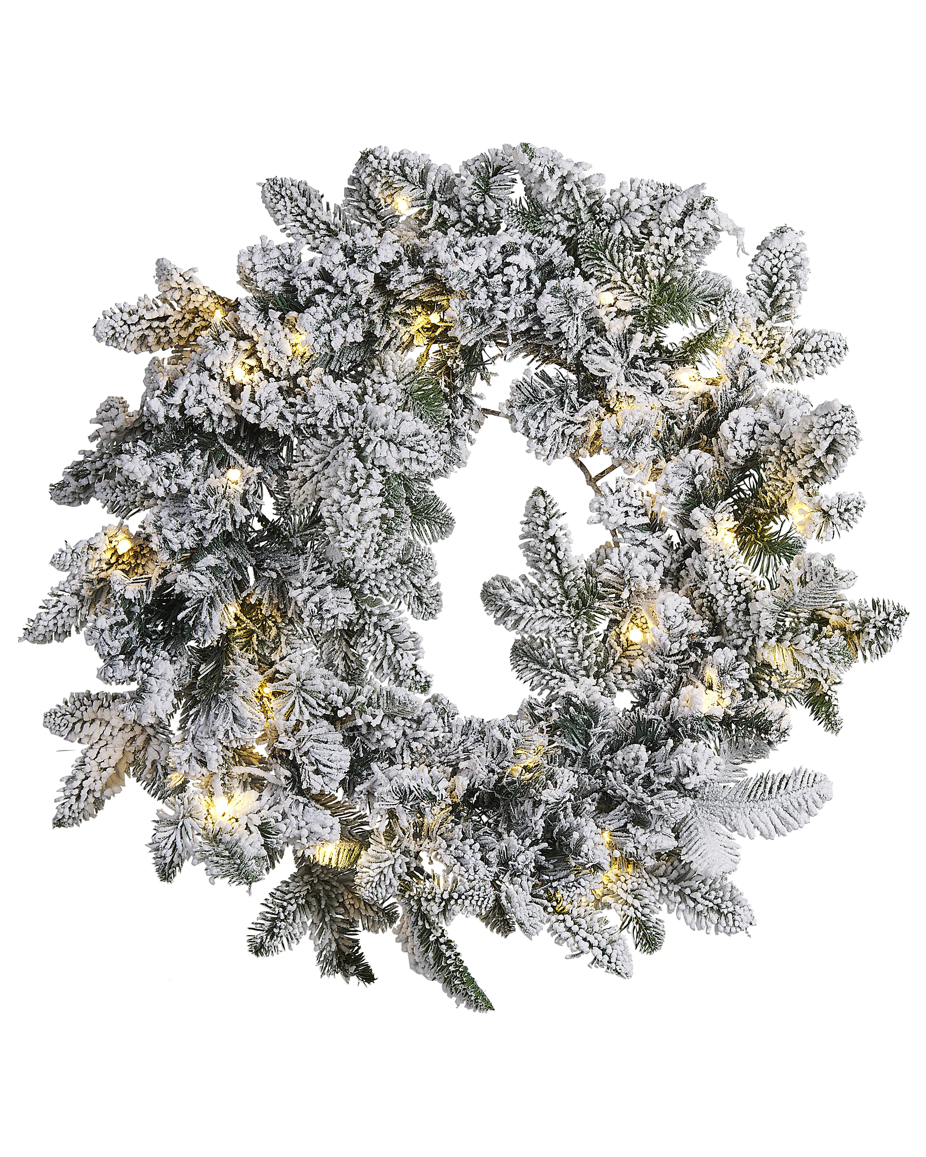 Snowy Christmas Wreath LED SUNDO White 70 cm