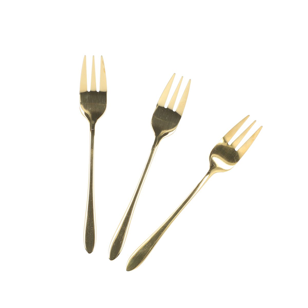 Zestaw STILO widelczyków deserowych złotych 3 szt