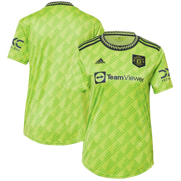 Manchester United adidas Women's 2022/23 Third Replica Jersey - Neon Green