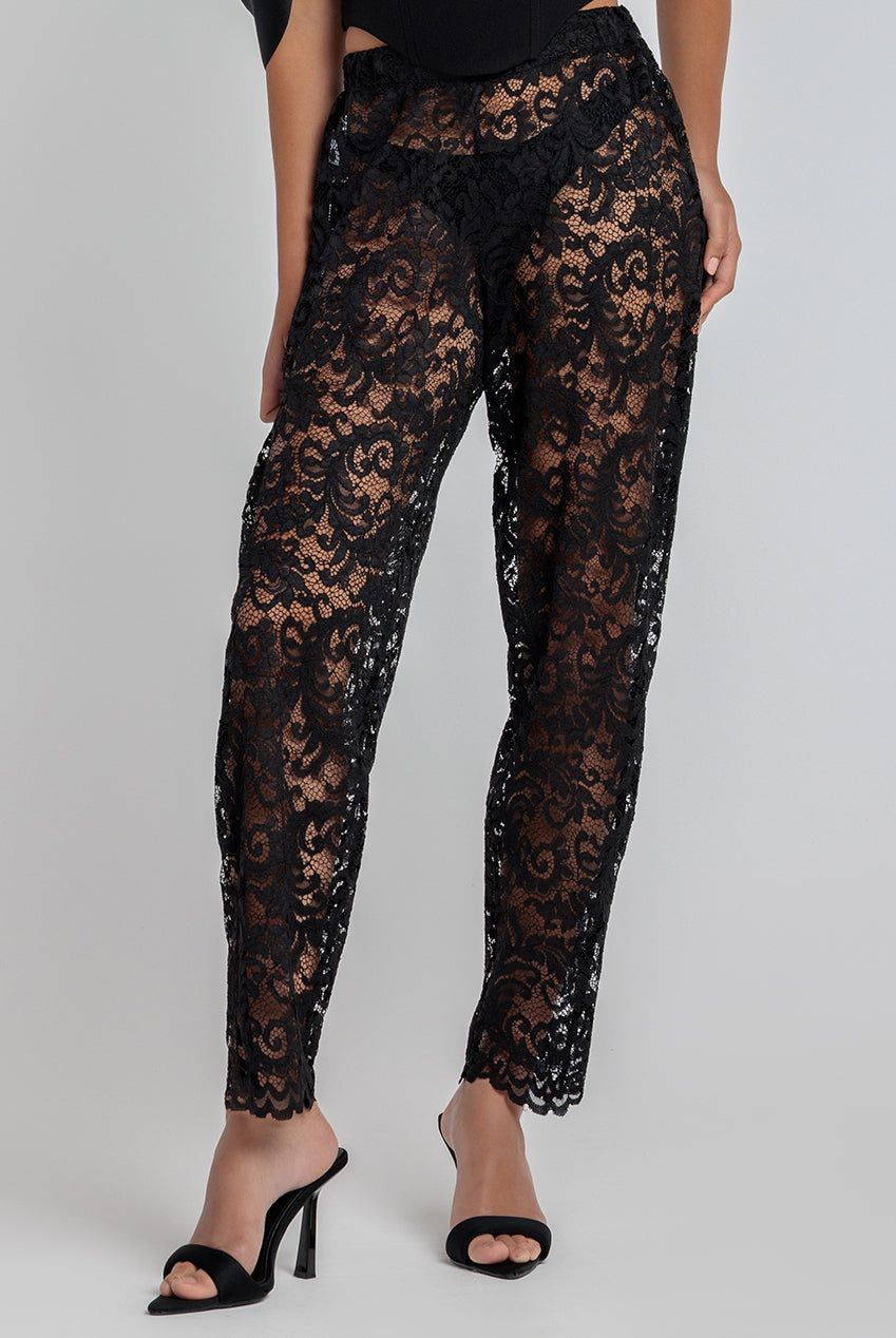 Goddiva Barrell Leg Scalloped Hem Trouser