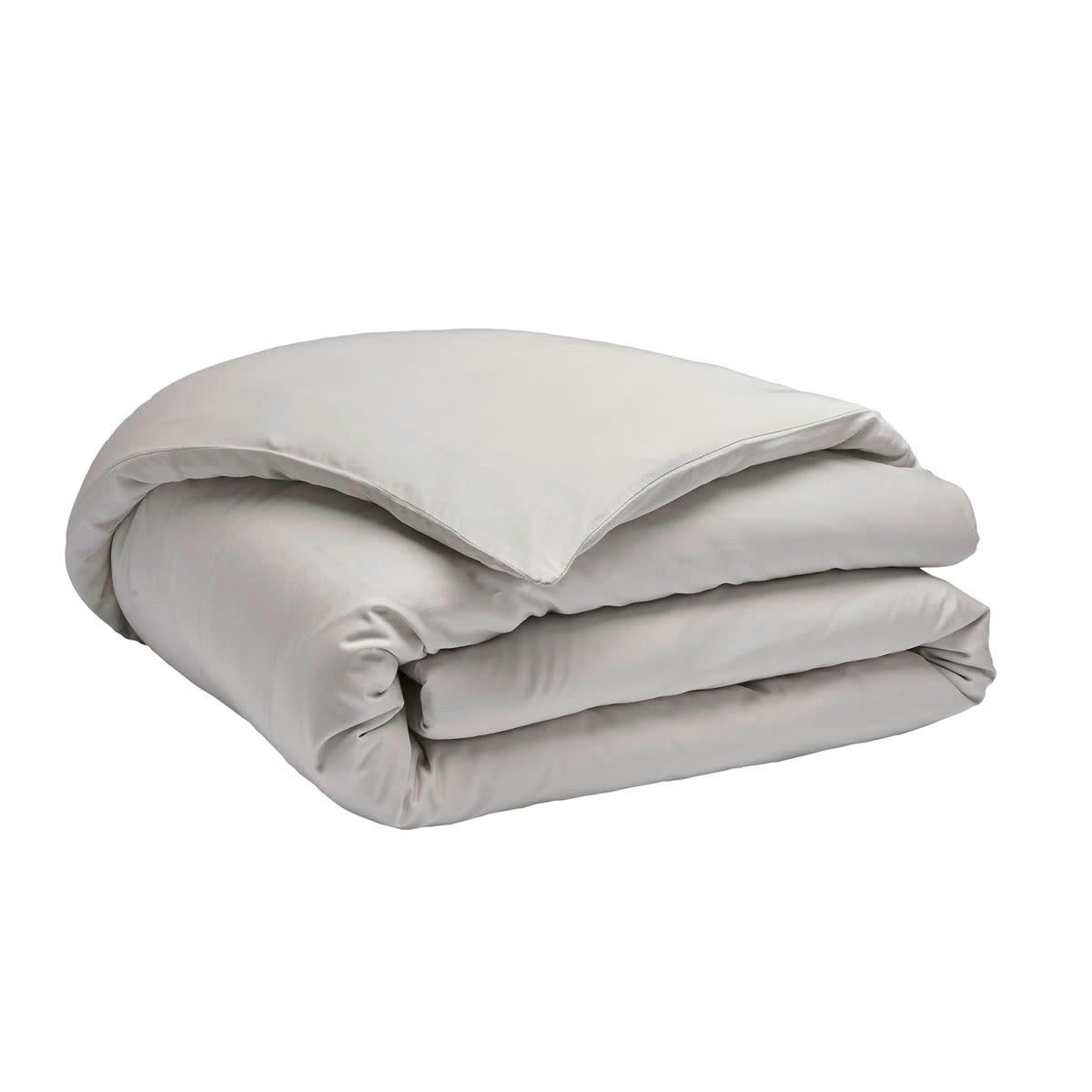 BRUME - Housse de couette en satin de coton gris 260x240