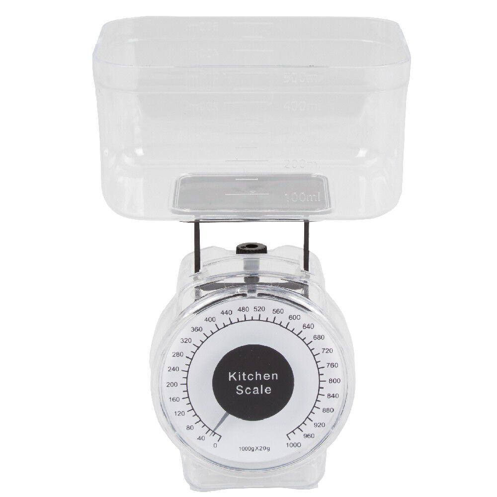 Balance de cuisine mécanique 1 kg noir transparent