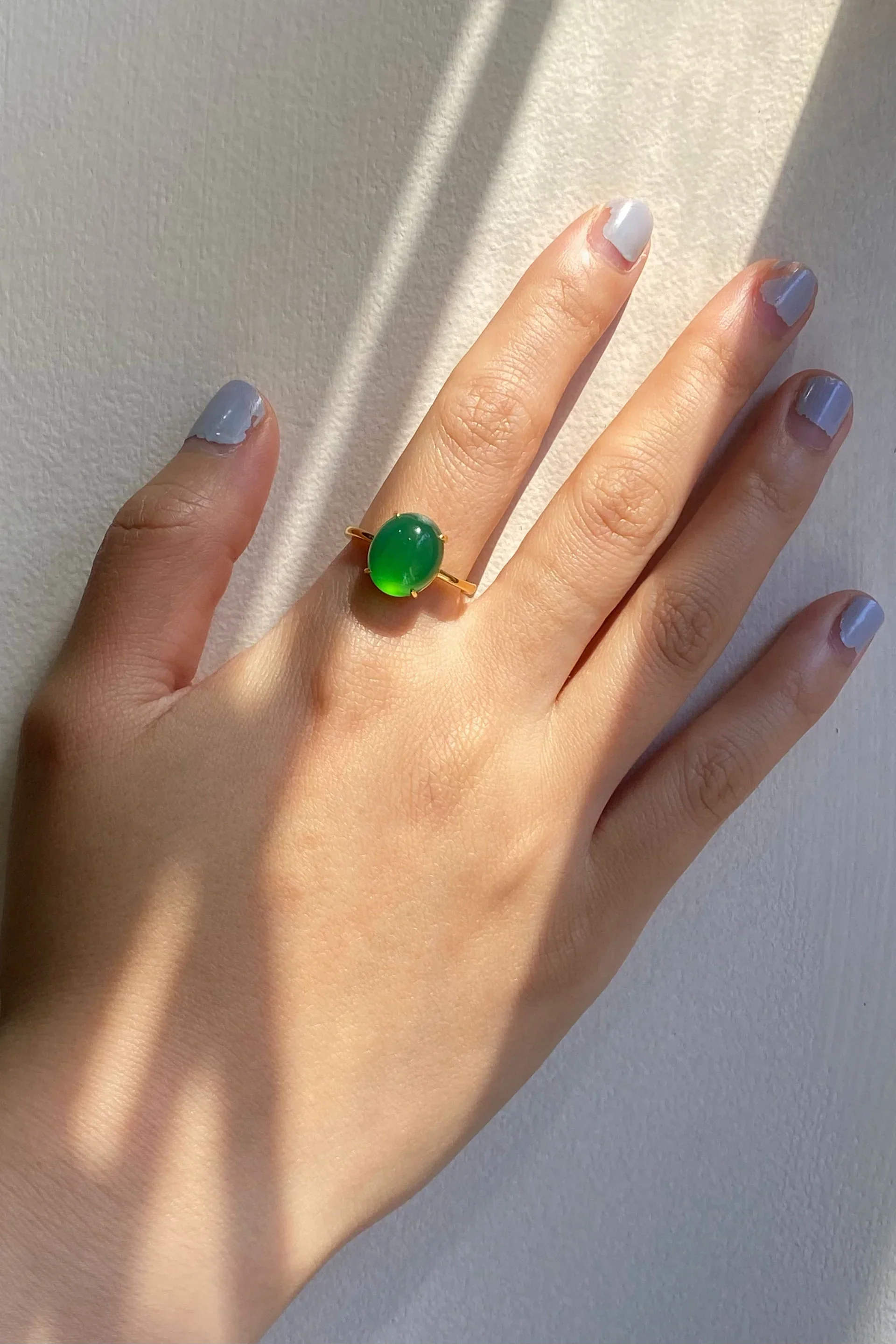 Dew — Green Jade Stone Ring
