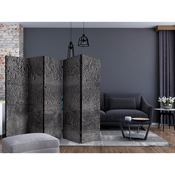 Paravent 5 Volets Design Moderne Grey Storm II 225 x 172 cm Gris