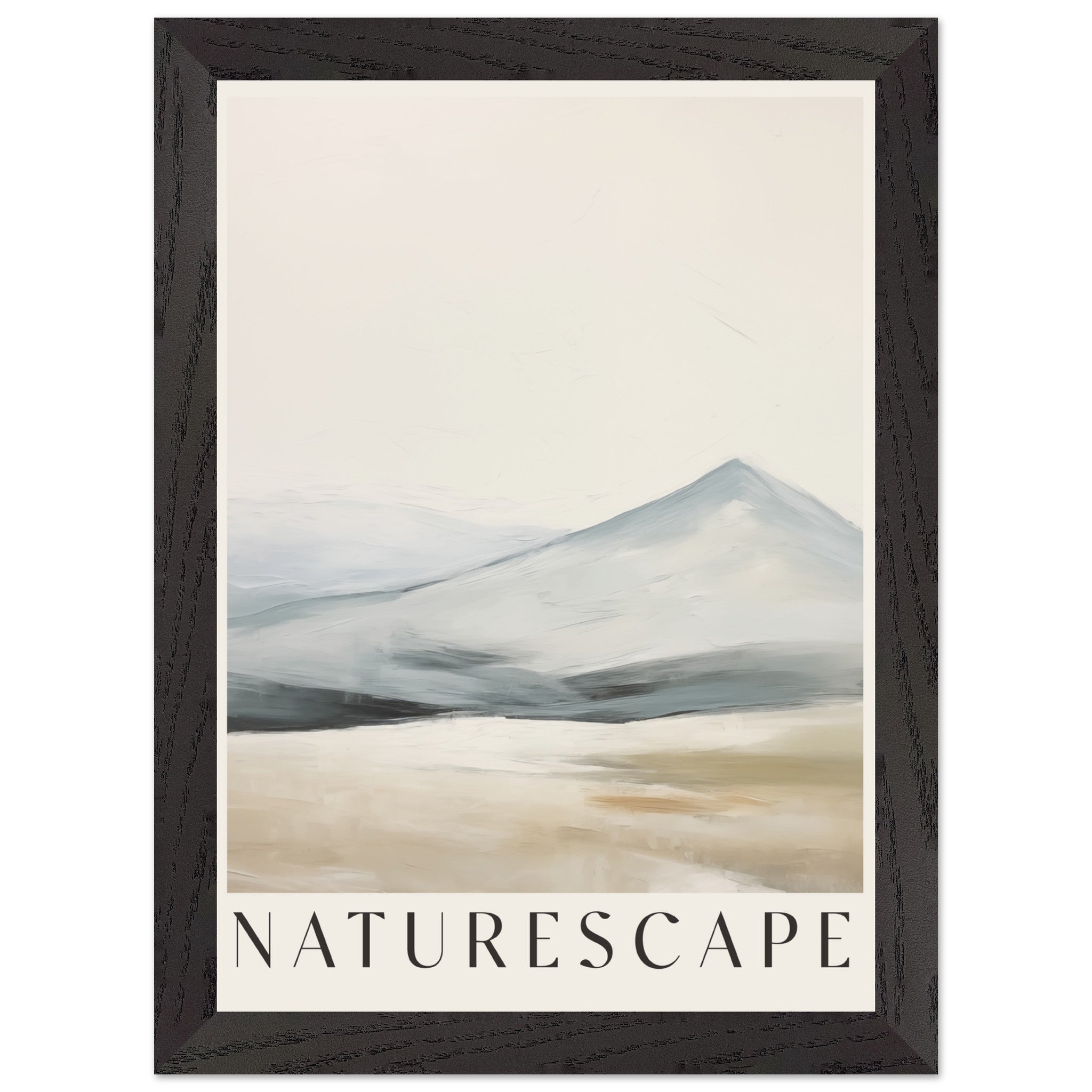 Artfulprints Poster met Lijst Abstract - Naturescape  - A4 21x29.7 cm - Taupe