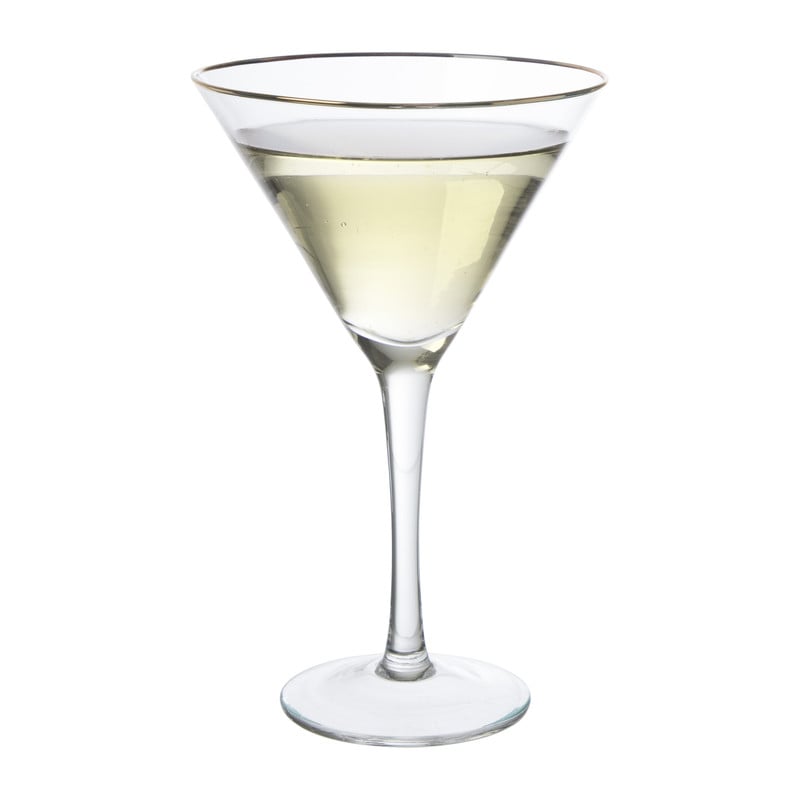 Martiniglas gouden rand - glas - 220 ml