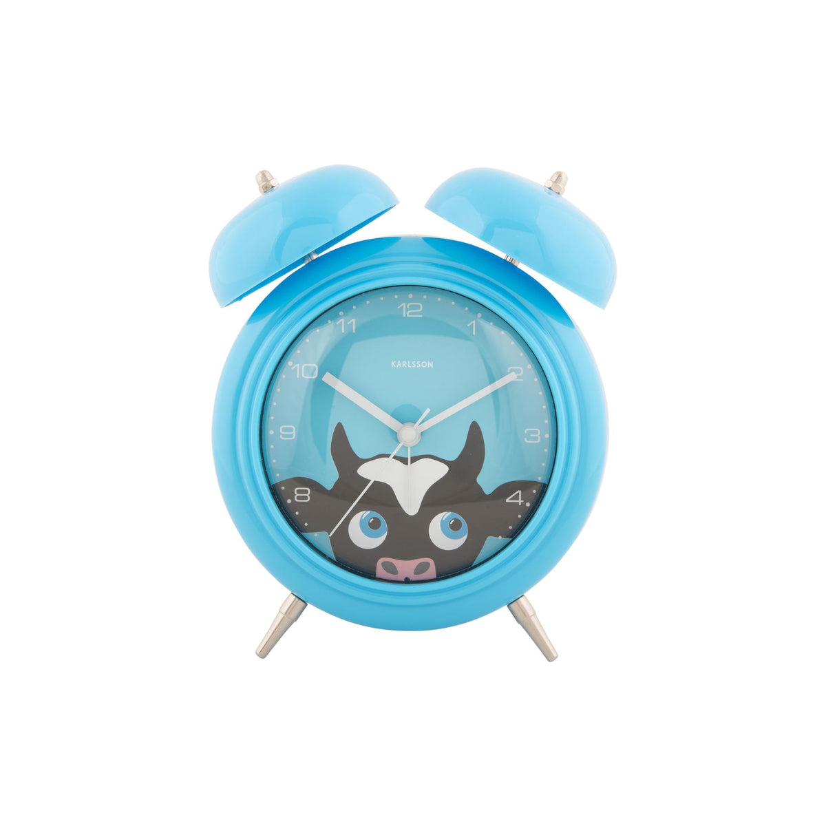 Karlsson wekker Peekaboo Cow - blauw - 15.2x6.5x18.2cm