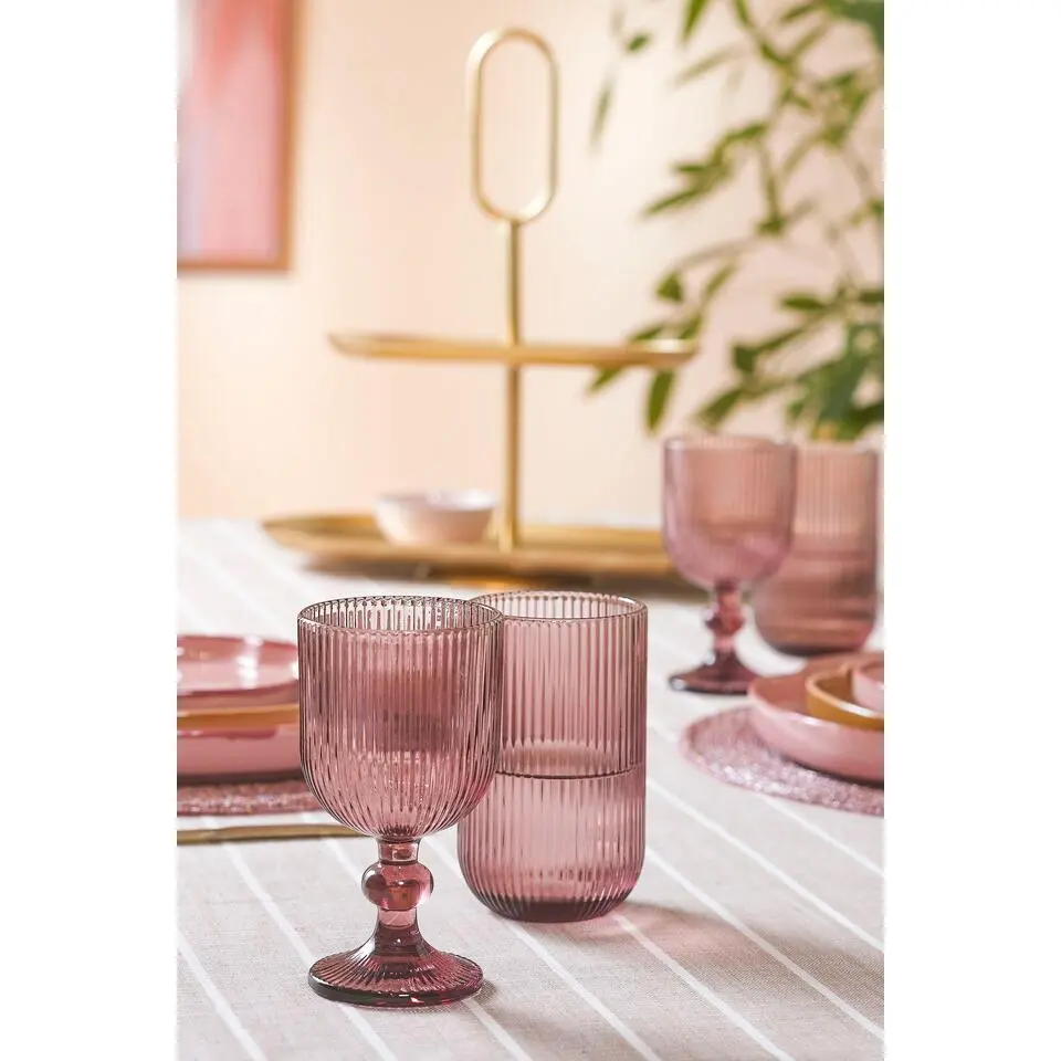 Mica Decorations Merlot Wijnglas - Set van 6 - 250 ml - Paars