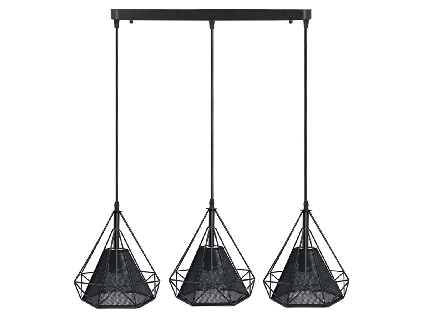 Lampa wisząca Piramida 3-punktowa metalowa czarna