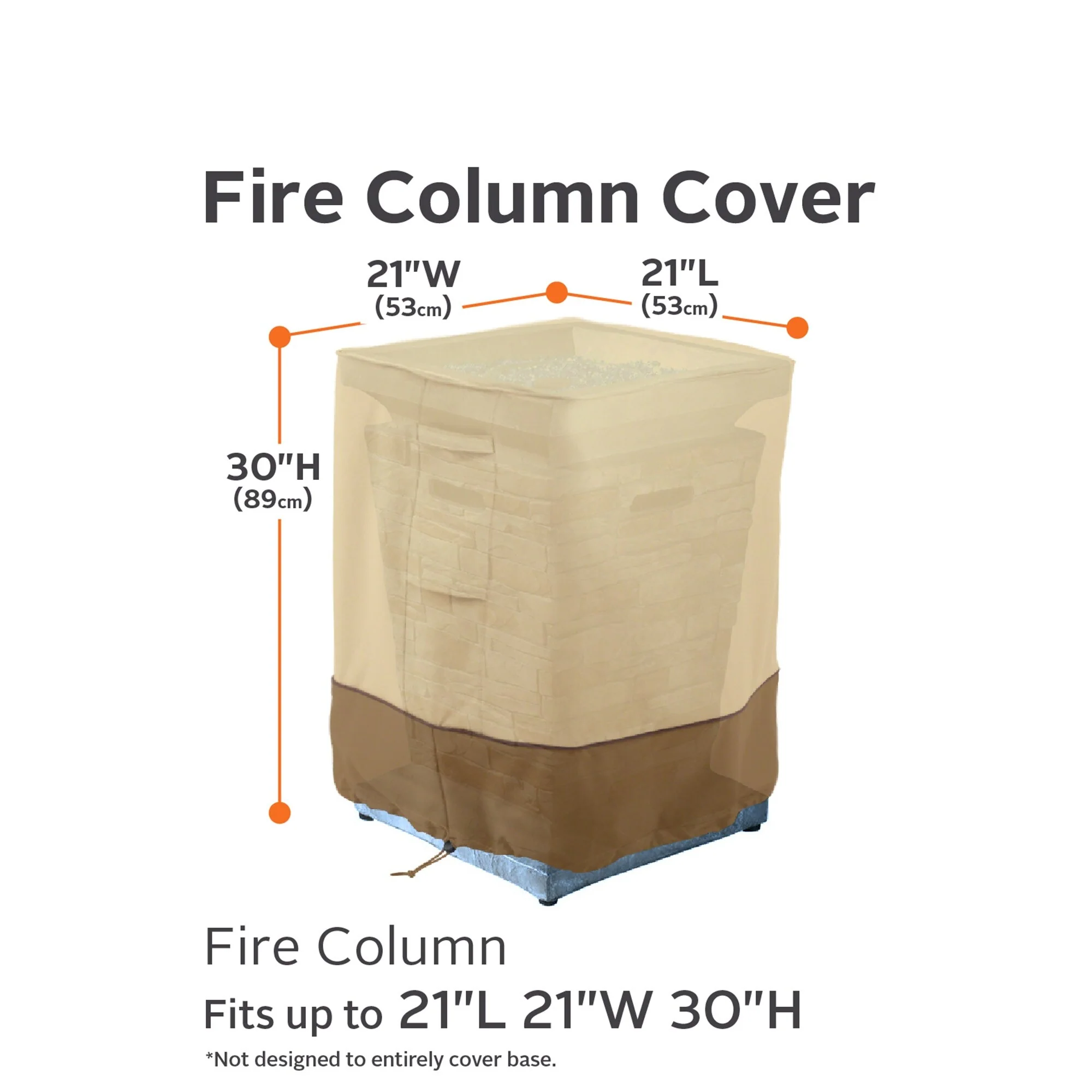 Classic Accessories Veranda Water-Resistant 21 Inch Outdoor Fire Column Cover