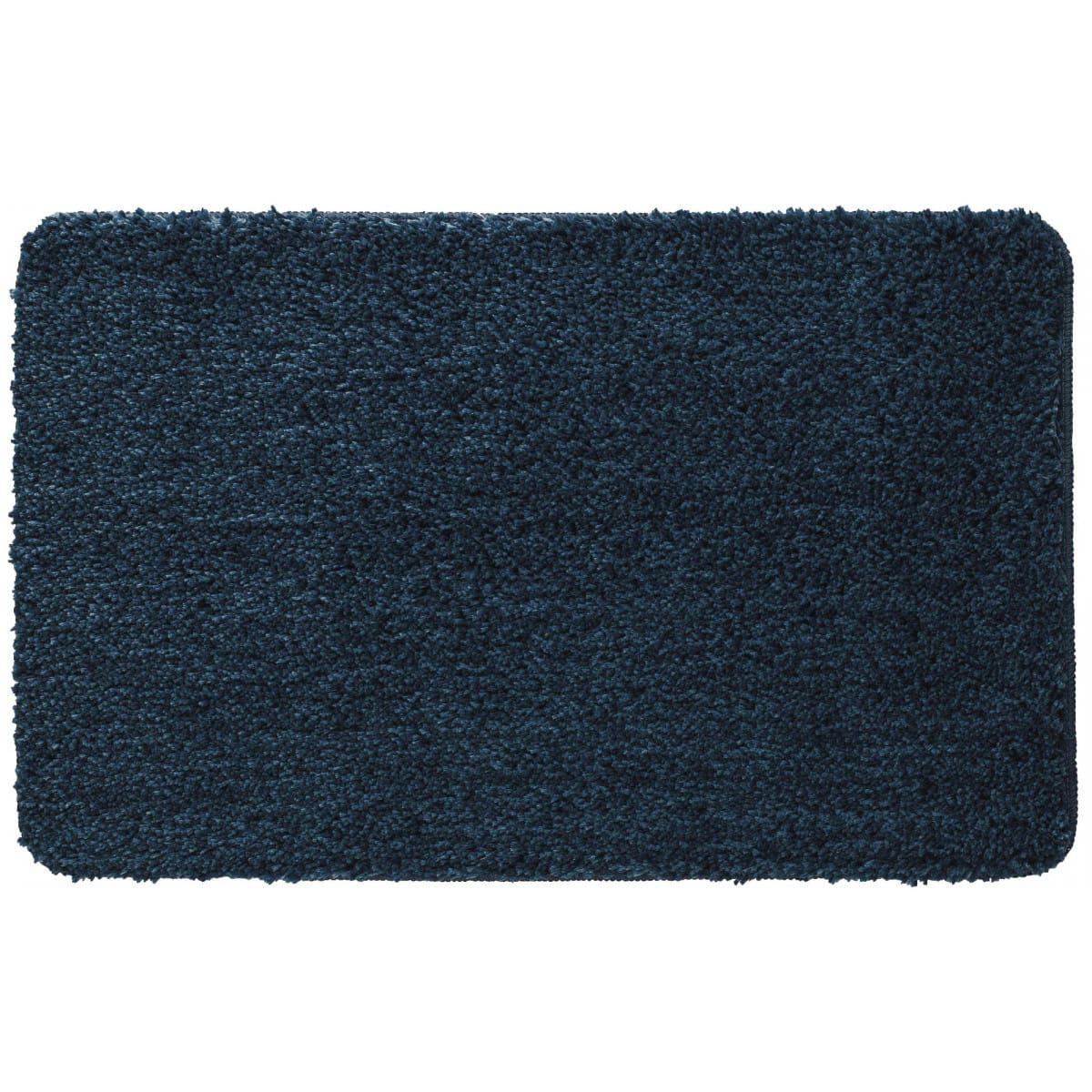 ASPER - Tapis de bain en polyester uni bleu 50x80cm