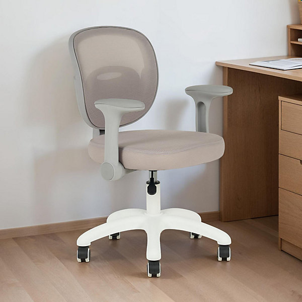 Chaise de bureau enfant AMELIA réglable en tissu mesh - Gris