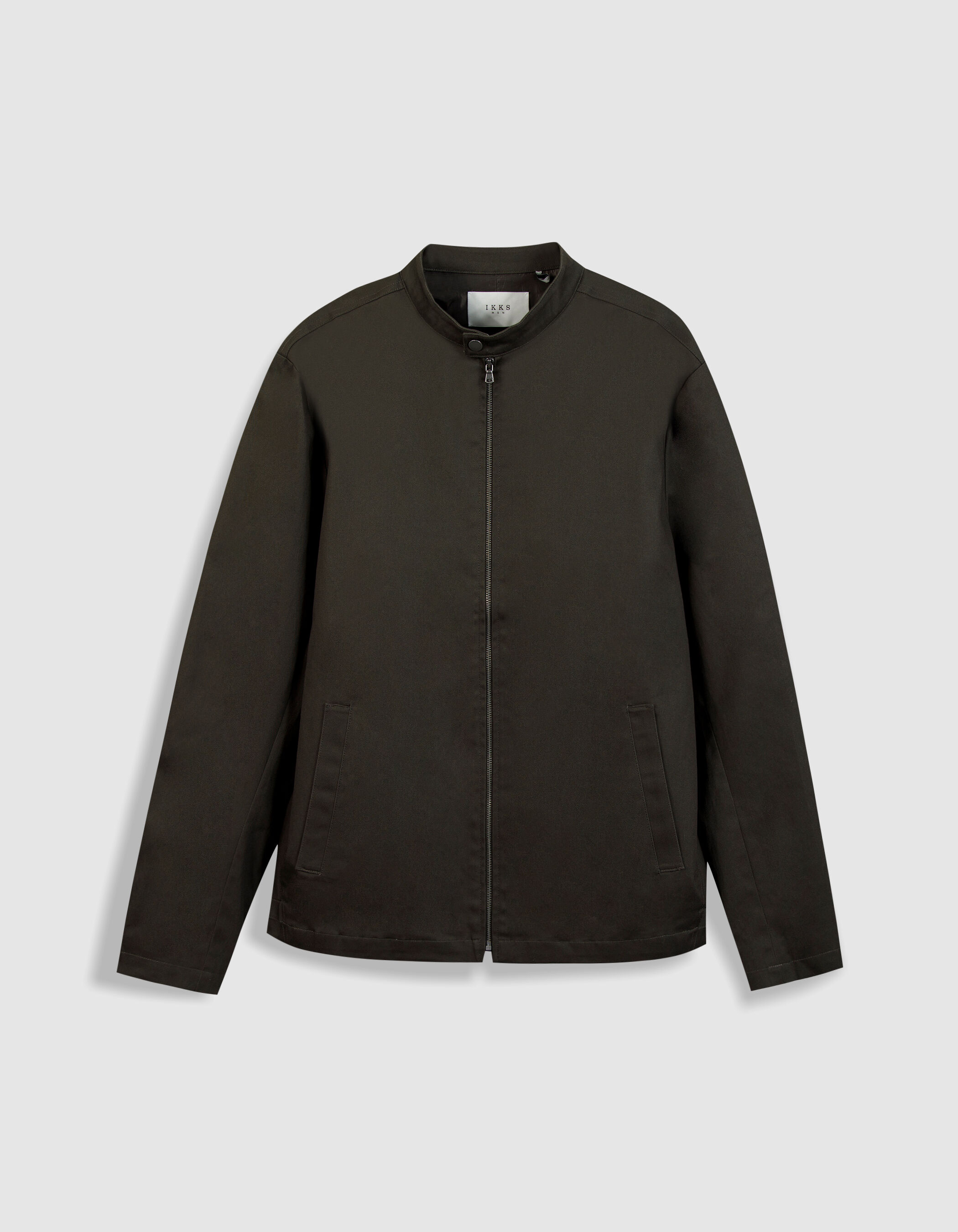 Veste kaki toile col pressionné Homme