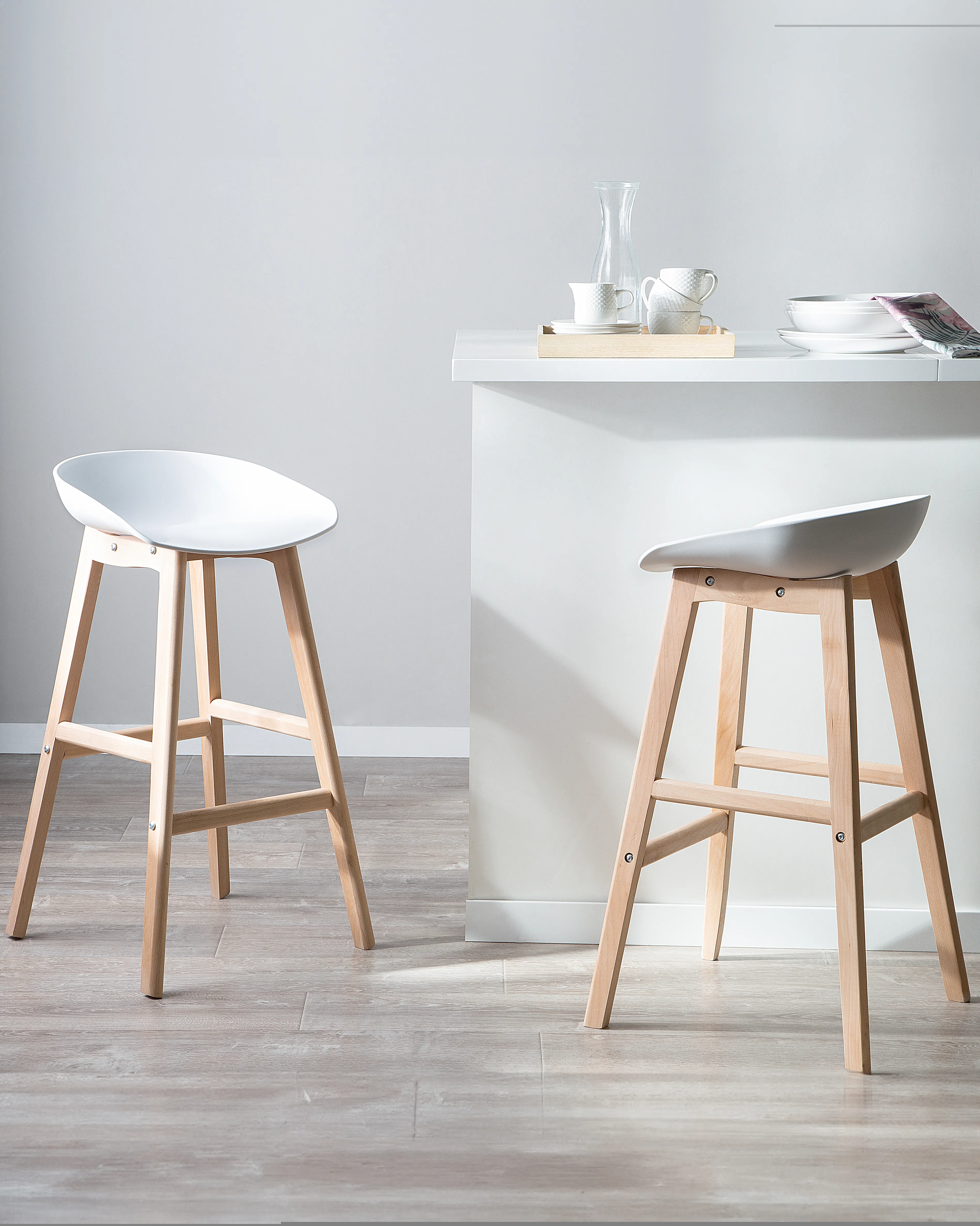 Set of 2 Bar Chairs MICCO White