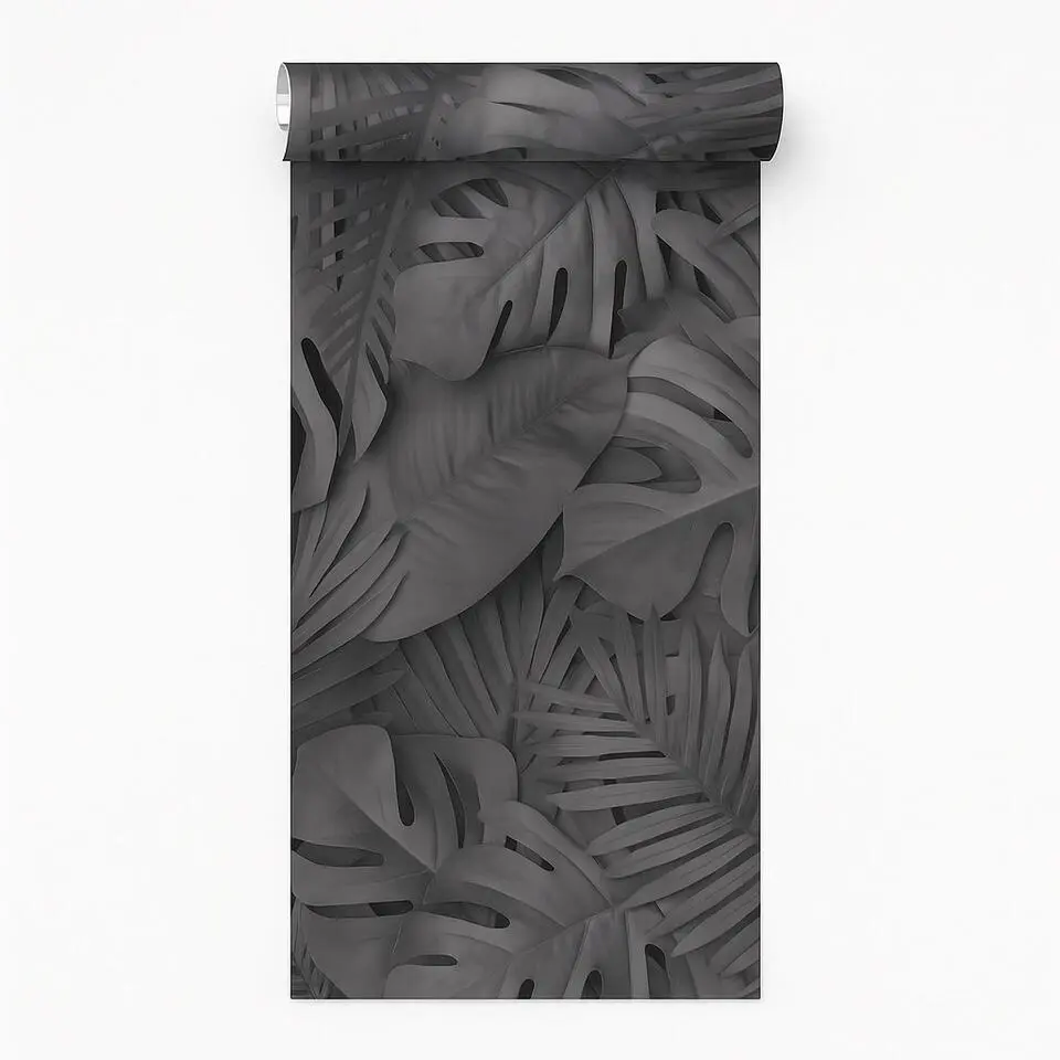 Dutch Wallcoverings Vliesbehang Artifice palmbladeren - zwart - 10,05m x 53cm