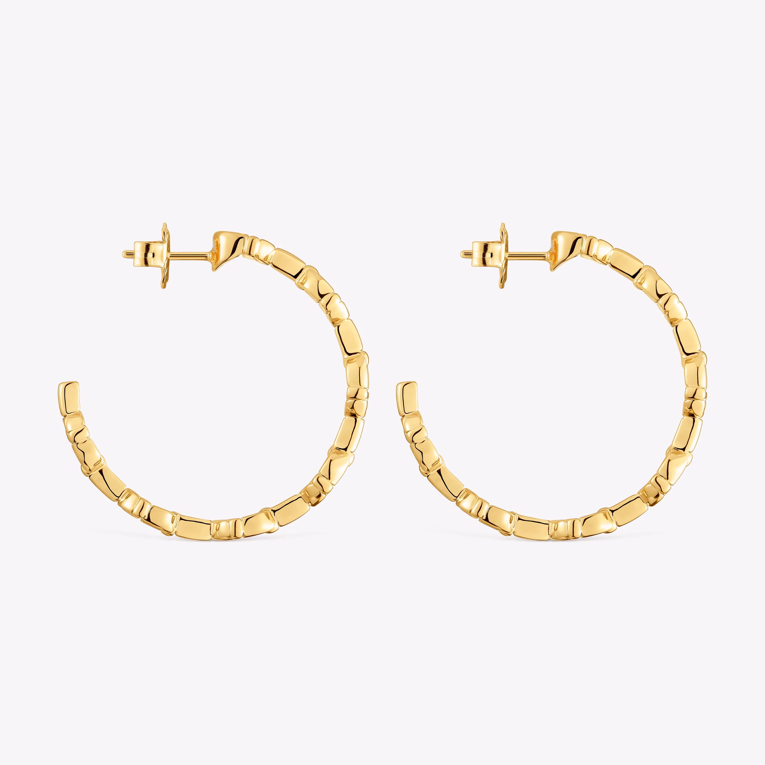 Pendientes de aro logo con baño de oro 18 kt sobre plata 30 mm TOUS MANIFESTO