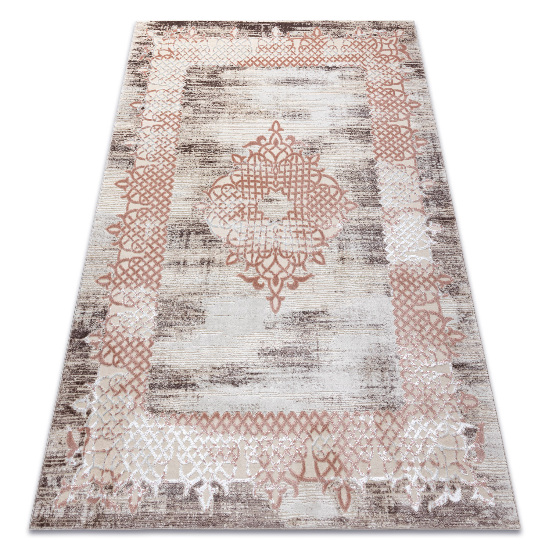 Dywan CORE W9797 Ramka, Rozeta - Strukturalny, dwa poziomy 80x150 cm